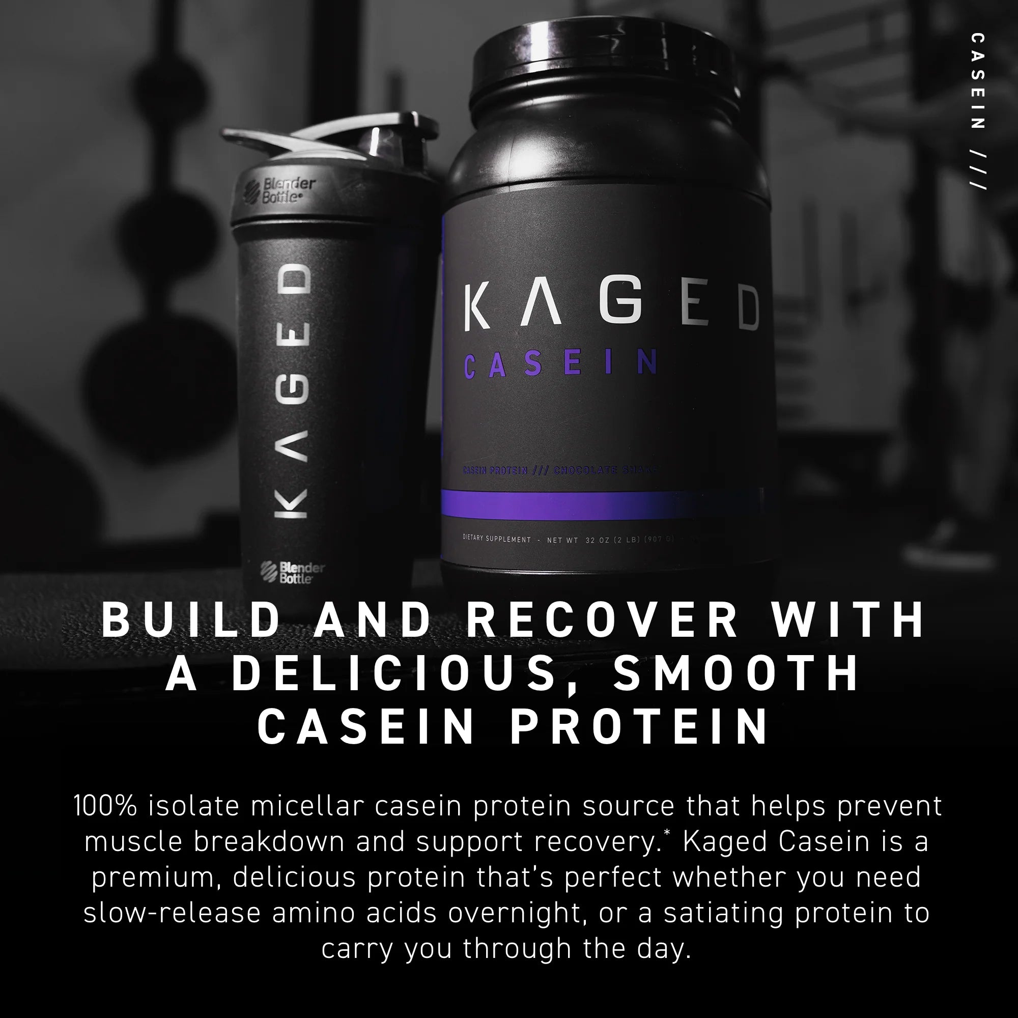 Build and recover with a delicious, smooth casein protein