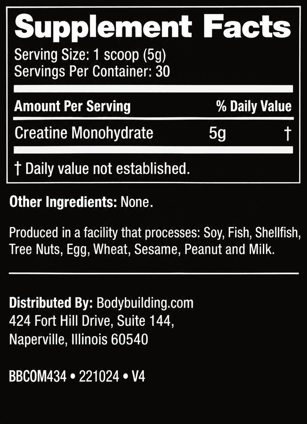 View Nutritional Fact Panel