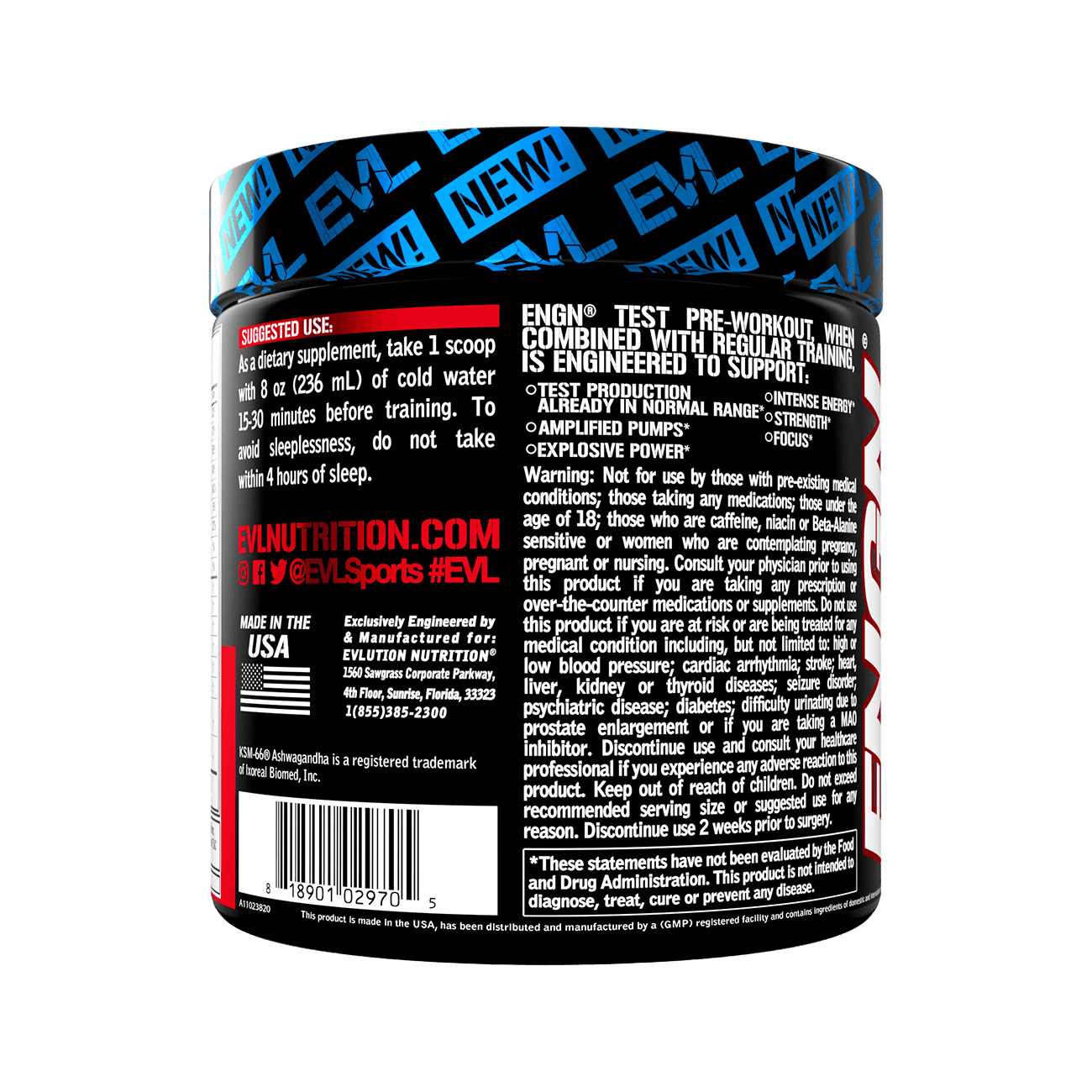 EVLUTION NUTRITION ENGN Test Pre-Workout Testosterone Support
