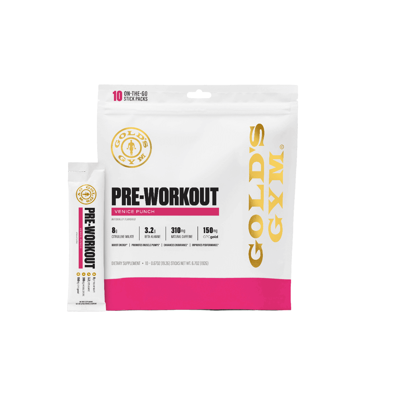 Gold's Gym Pre-Workout Stick Packs