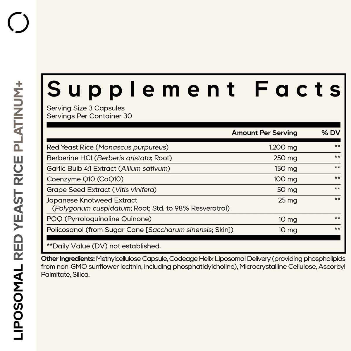Codeage Liposomal Red Yeast Rice+ Platinum