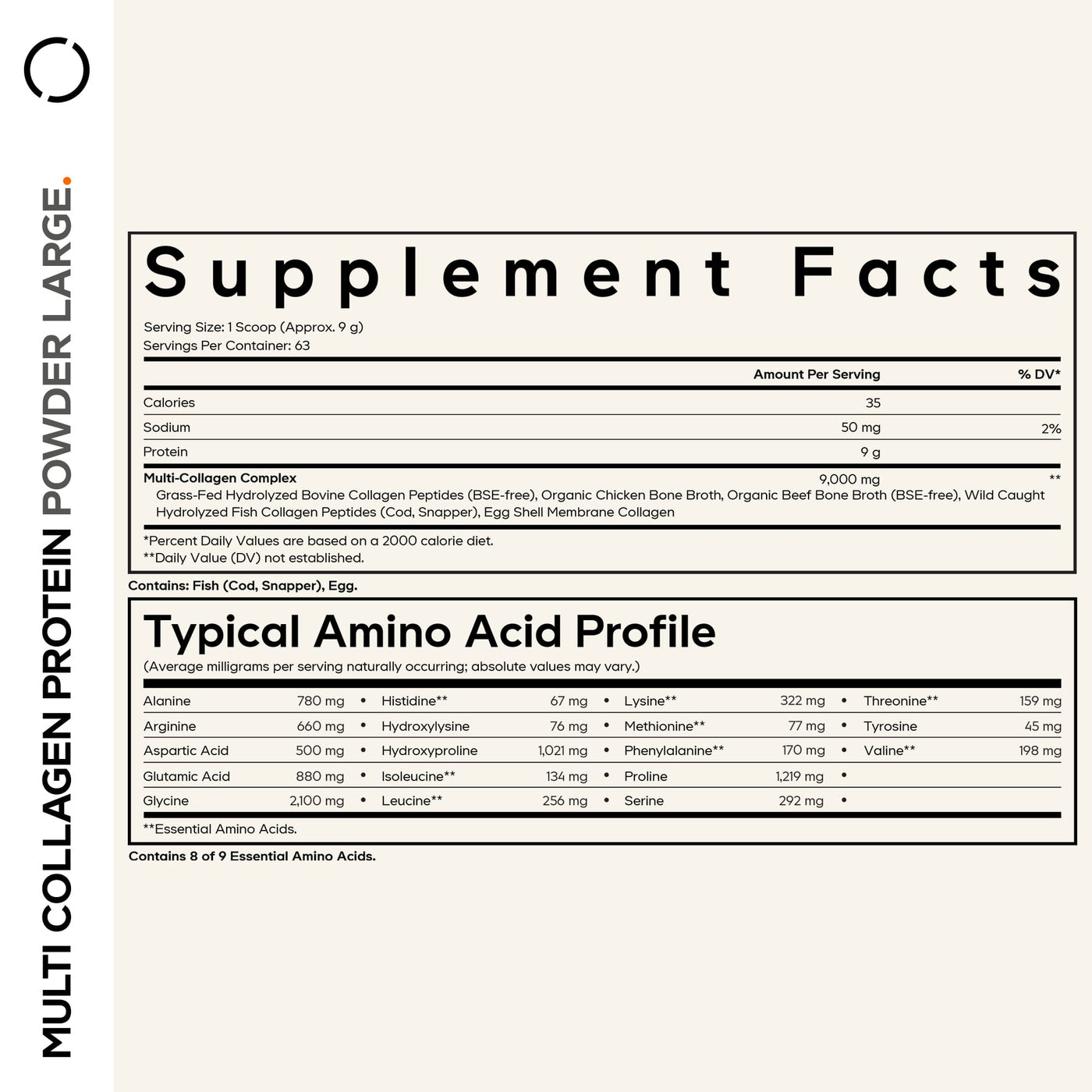 Codeage Hydrolyzed Multi Collagen Peptides Powder Supplement