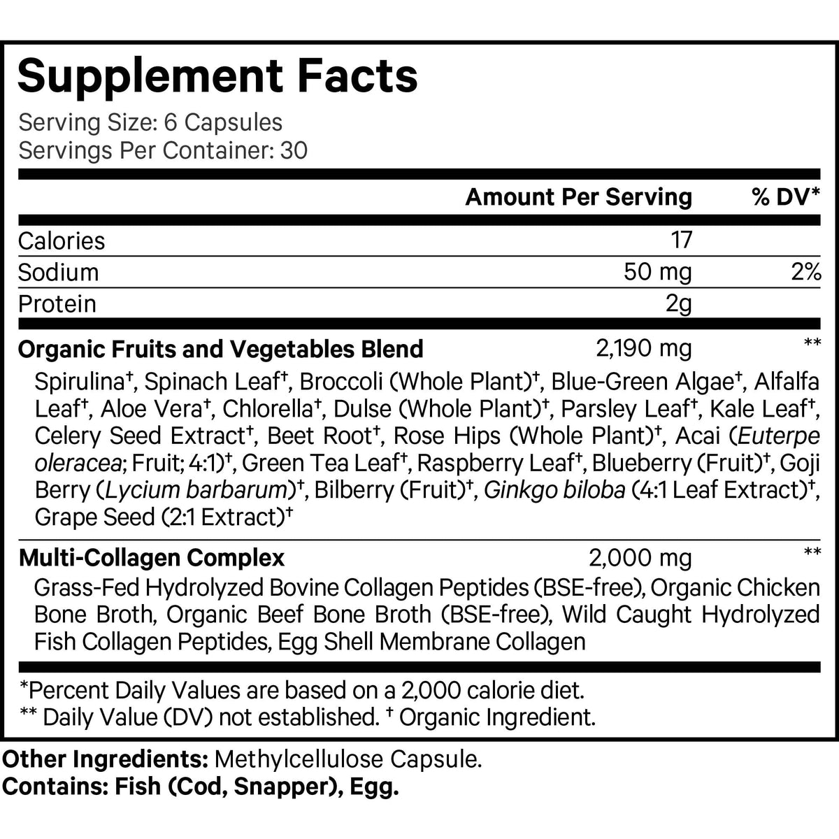 Codeage Multi Collagen Raw Greens