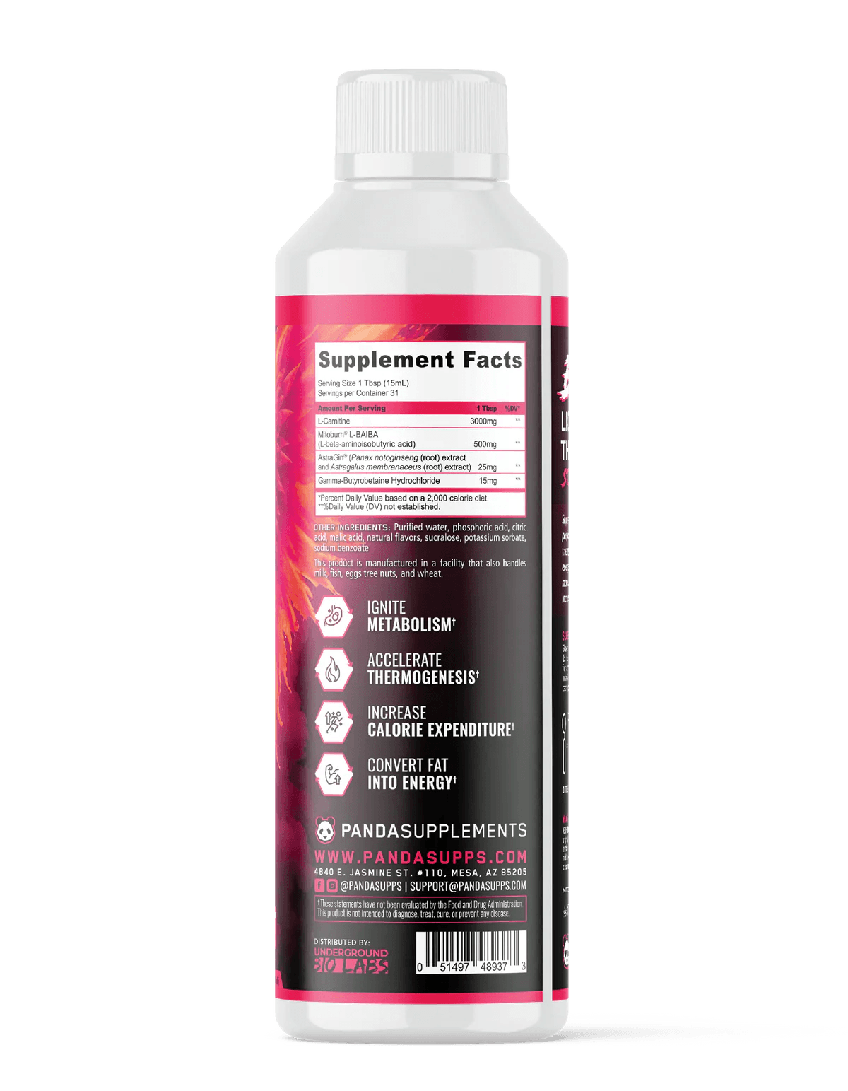 PANDA Supplements BURN Stim-Free Liquid Thermogenic