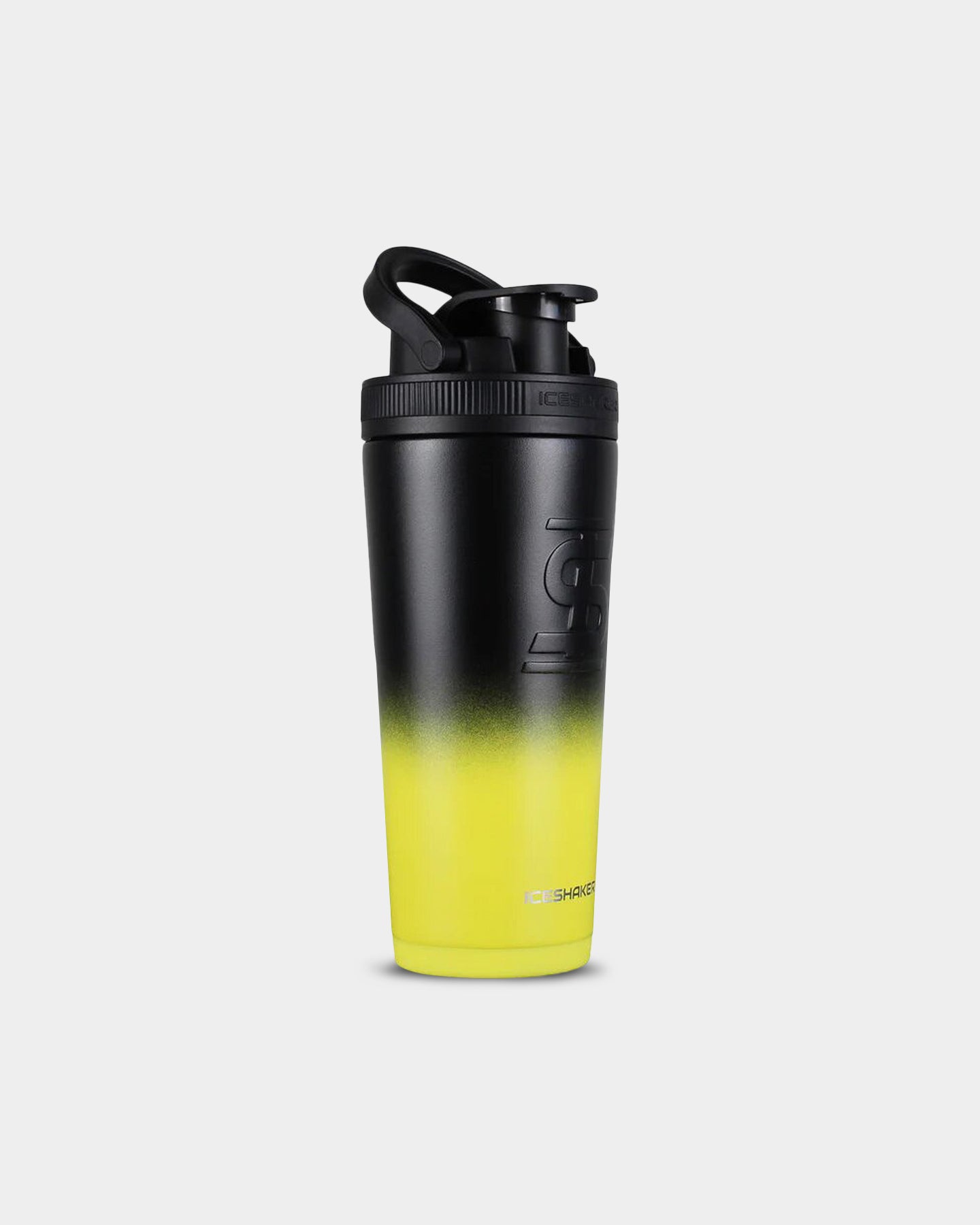 Ice Shaker 26oz. Protein Shaker Bottle Yellow Black Ombre A1