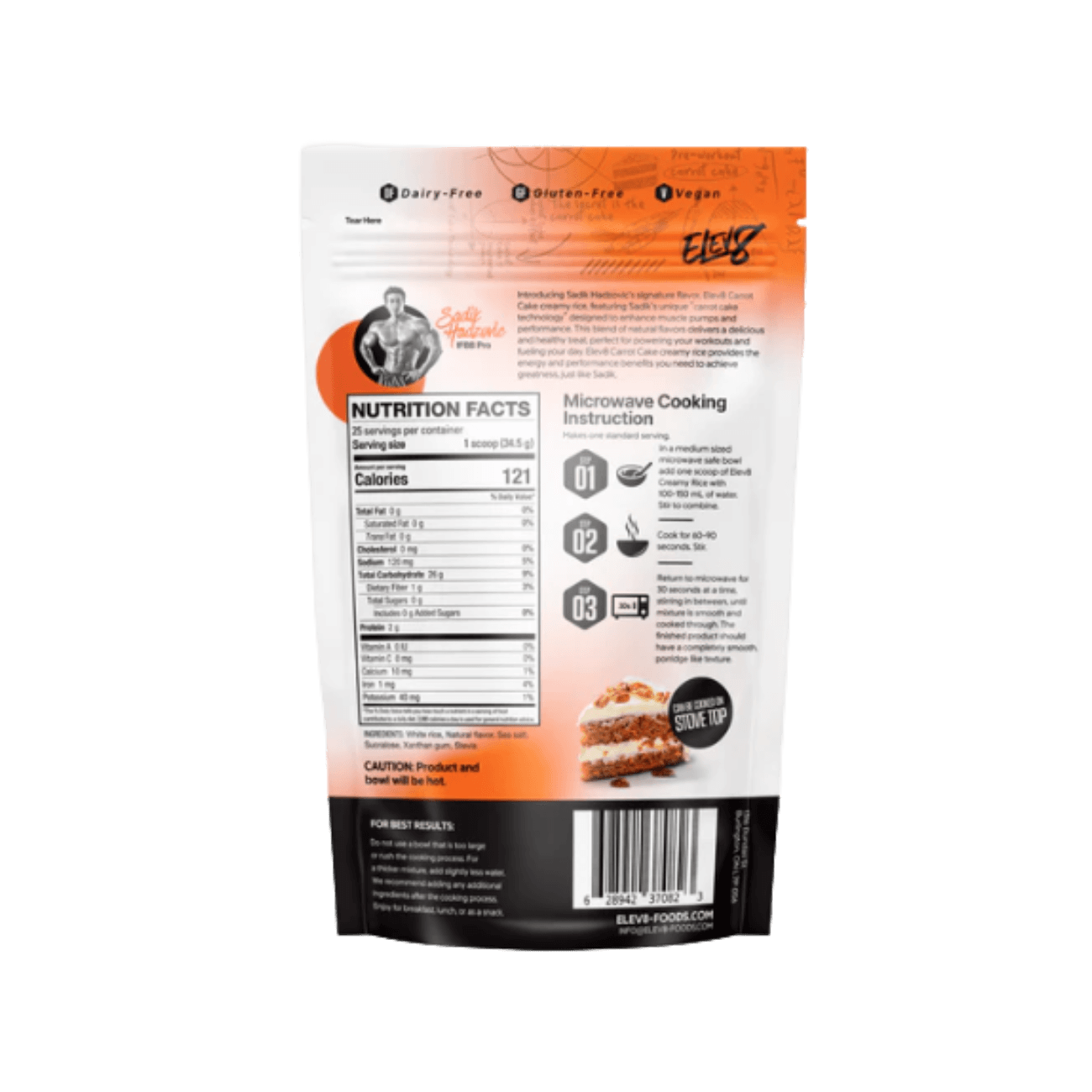 Elev8 Creamy Rice Carrot Cake