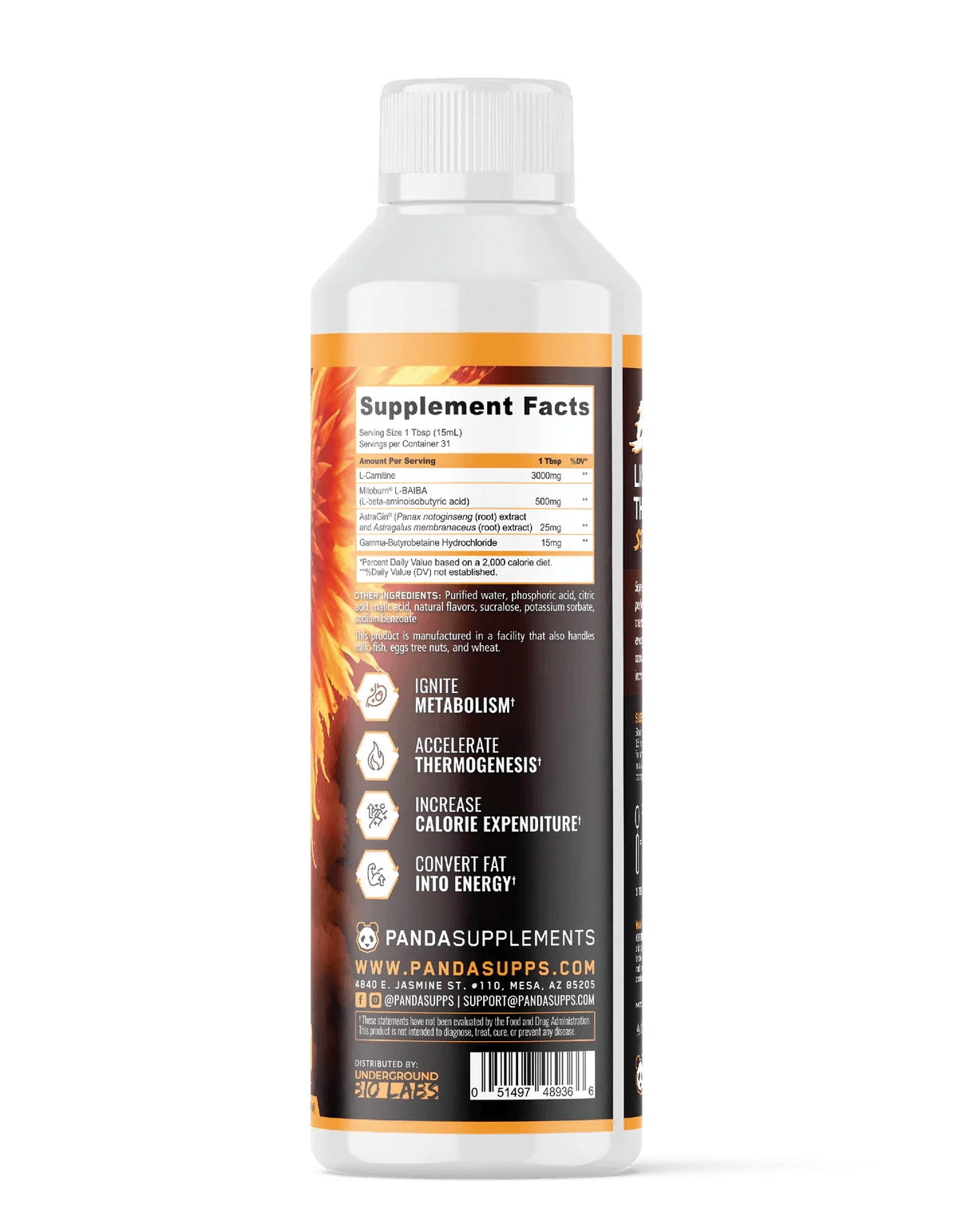 PANDA Supplements BURN Stim-Free Liquid Thermogenic