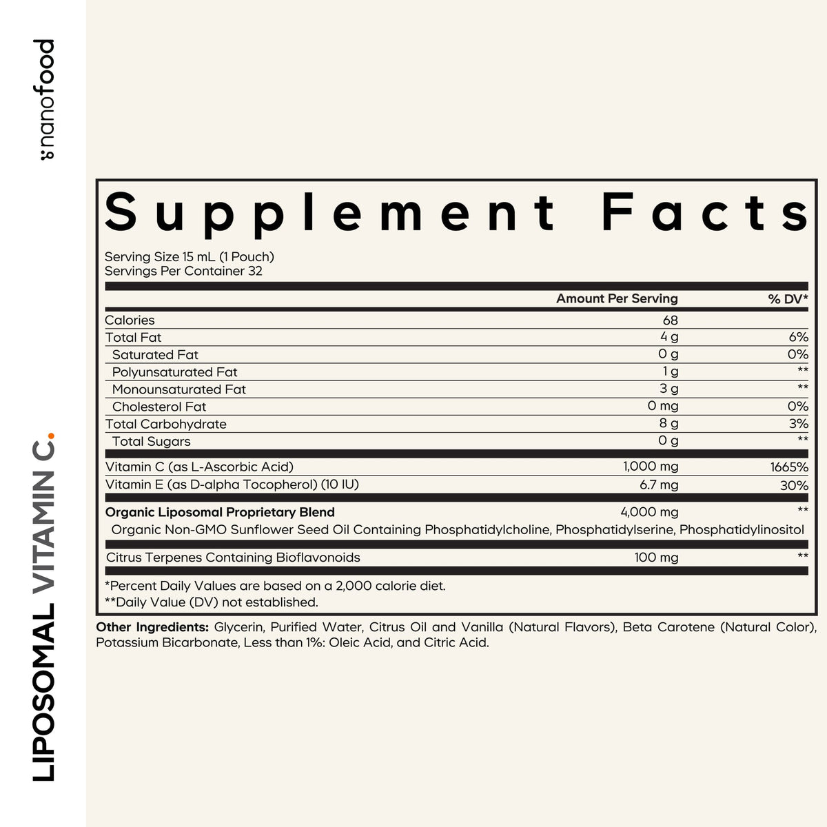 Codeage Nanofood Vitamin C Liquid Supplement