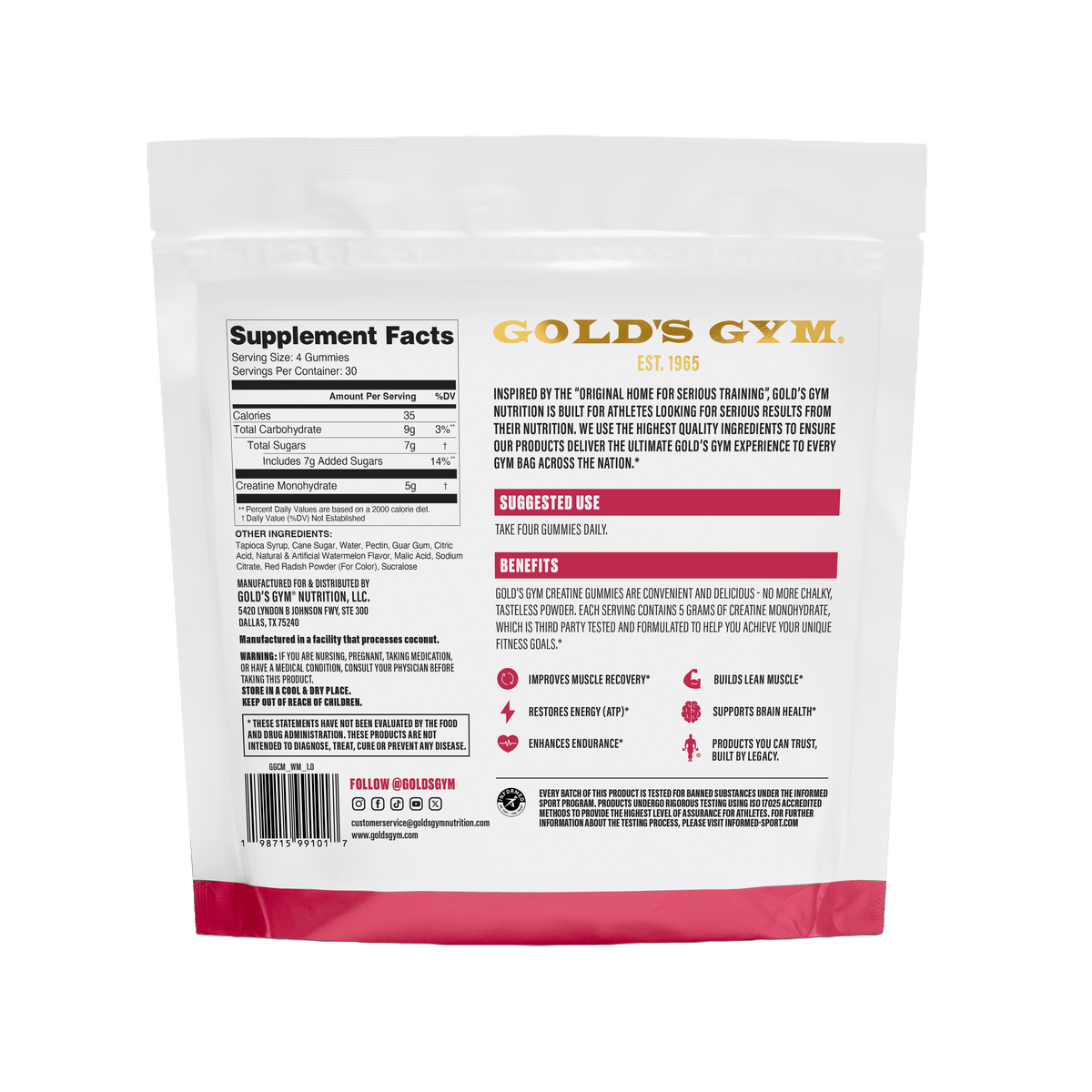 Gold's Gym Creatine Gummies