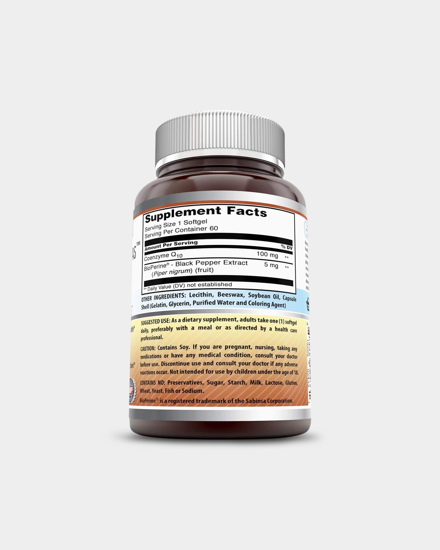 Amazing Nutrition Amazing Formulas CoQ10 with Bioperine 100 Mg - Bodybuilding.com