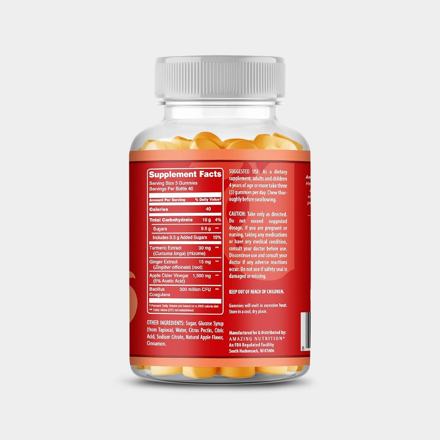 Amazing Nutrition Amazing Gummies Apple Cider Vinegar + - Bodybuilding.com