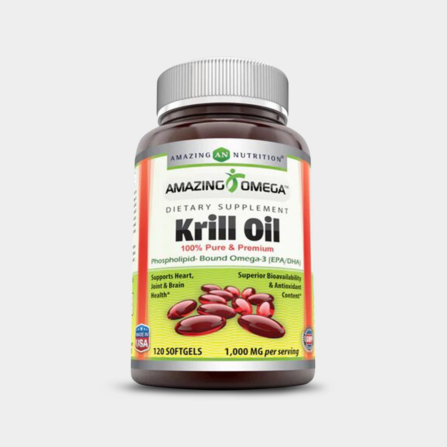 Amazing Nutrition Amazing Omega Krill Oil with Omega 3s - Bodybuilding.com