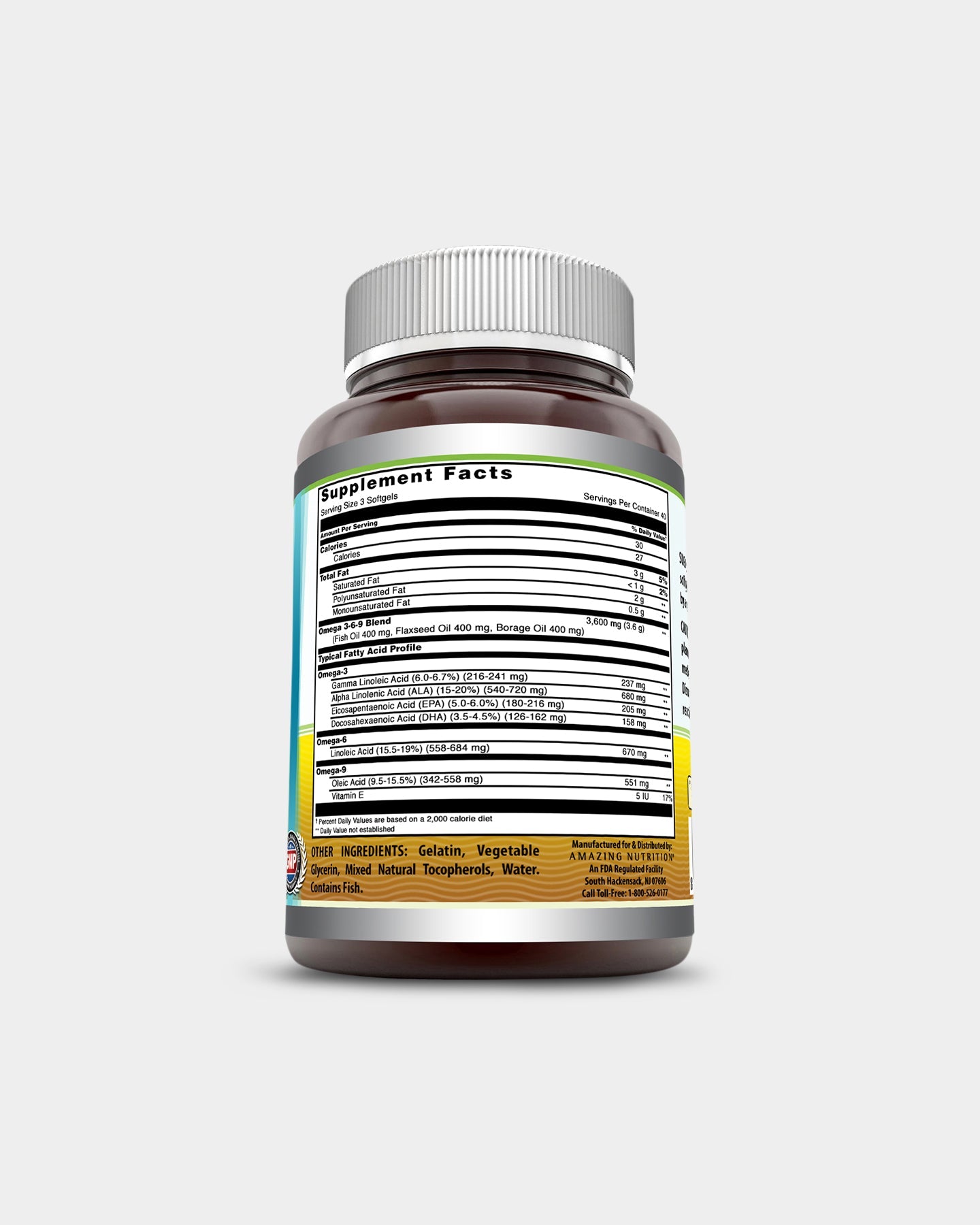 Amazing Nutrition Amazing Omega Omega 3 6 9 1200 mg - Bodybuilding.com