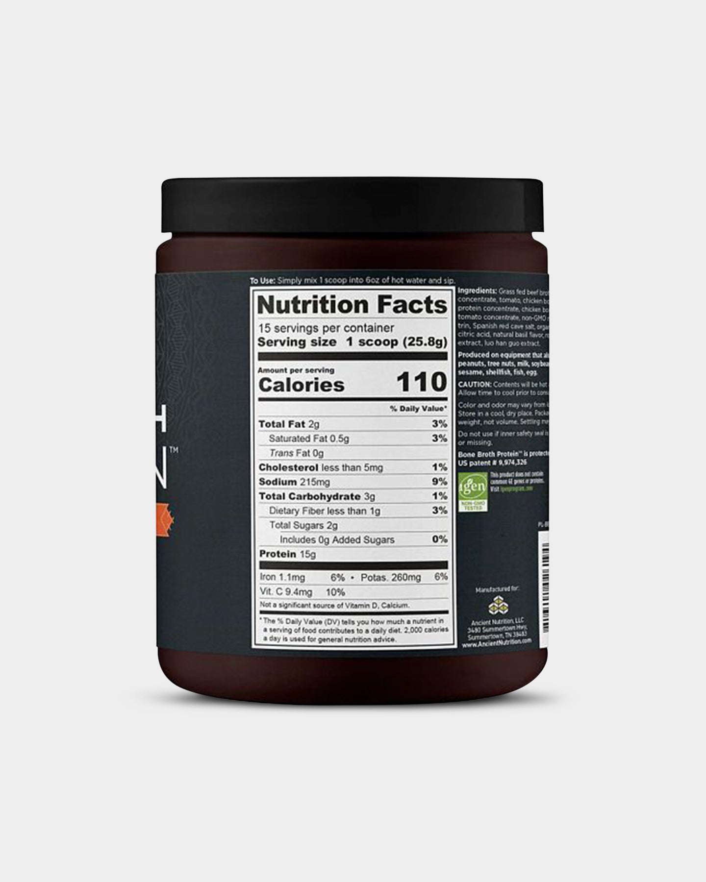 Ancient Nutrition Bone Broth Protein - 15g - Bodybuilding.com