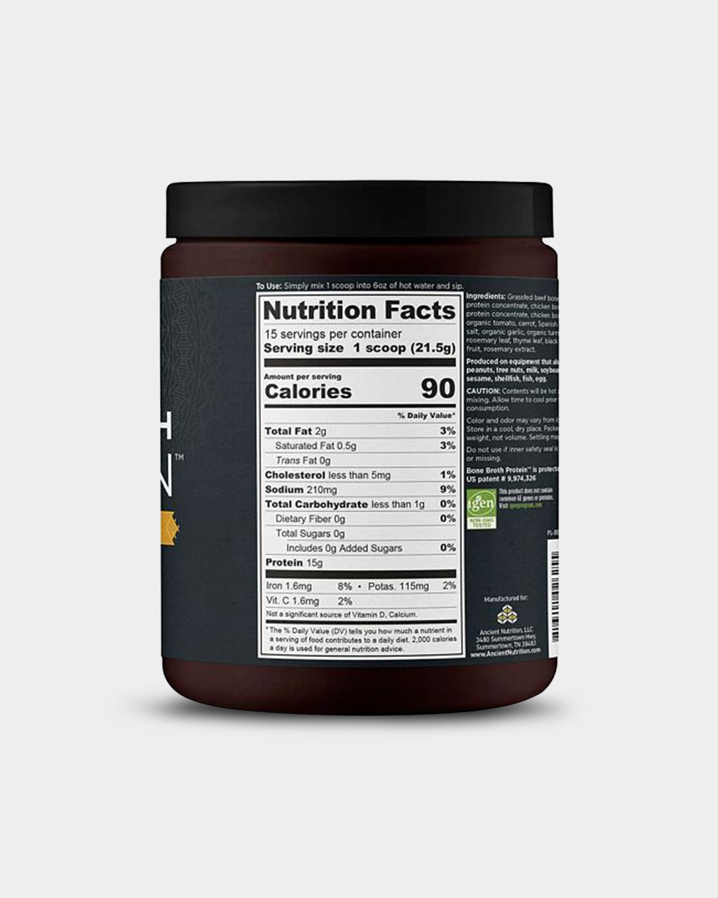 Ancient Nutrition Bone Broth Protein - 15g - Bodybuilding.com