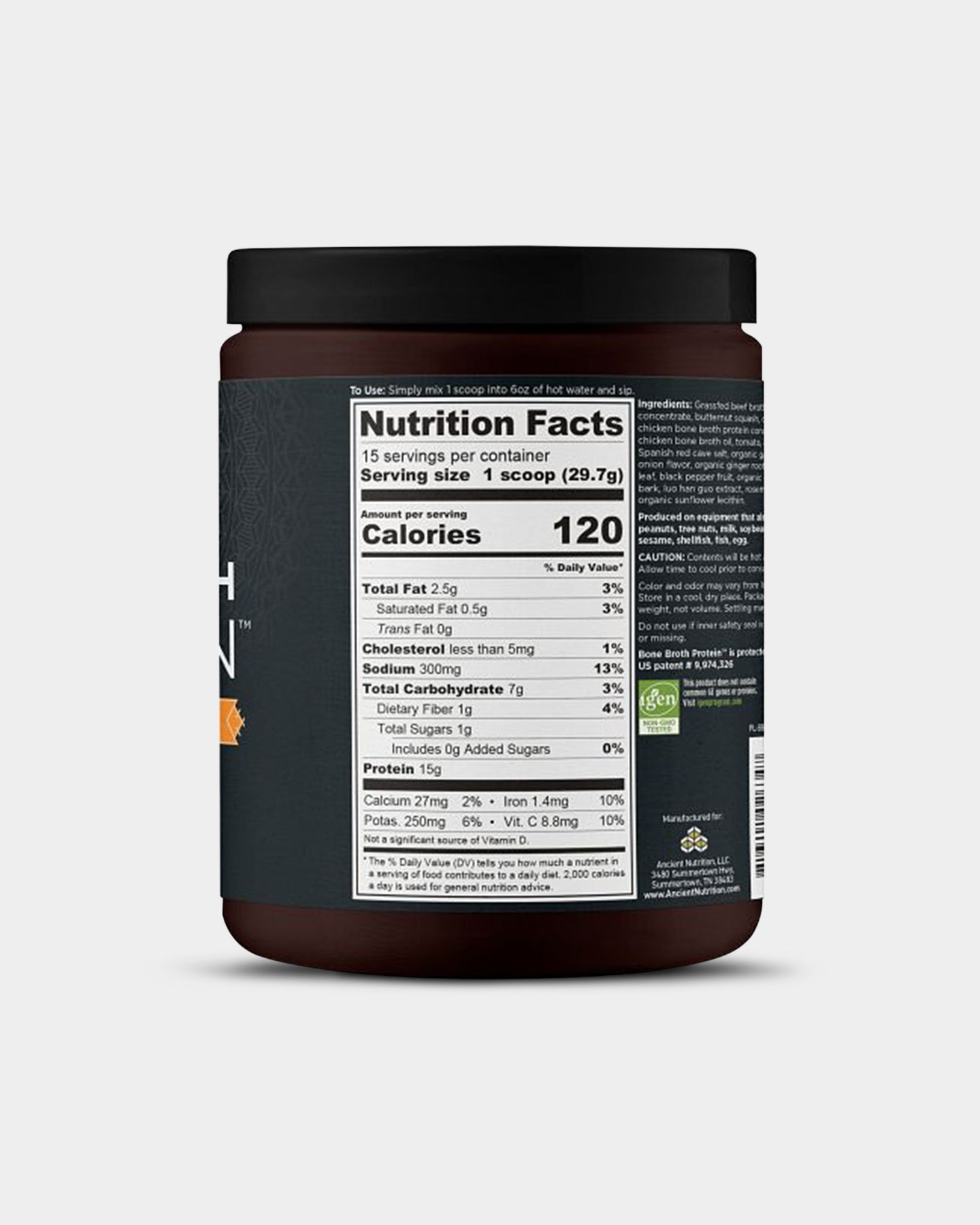 Ancient Nutrition Bone Broth Protein - 15g - Bodybuilding.com