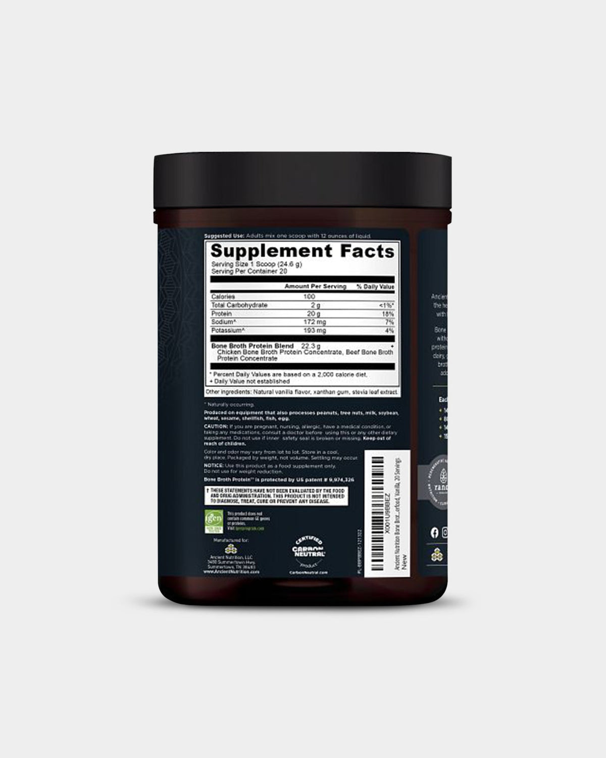 Ancient Nutrition Bone Broth Protein - 20g - Bodybuilding.com
