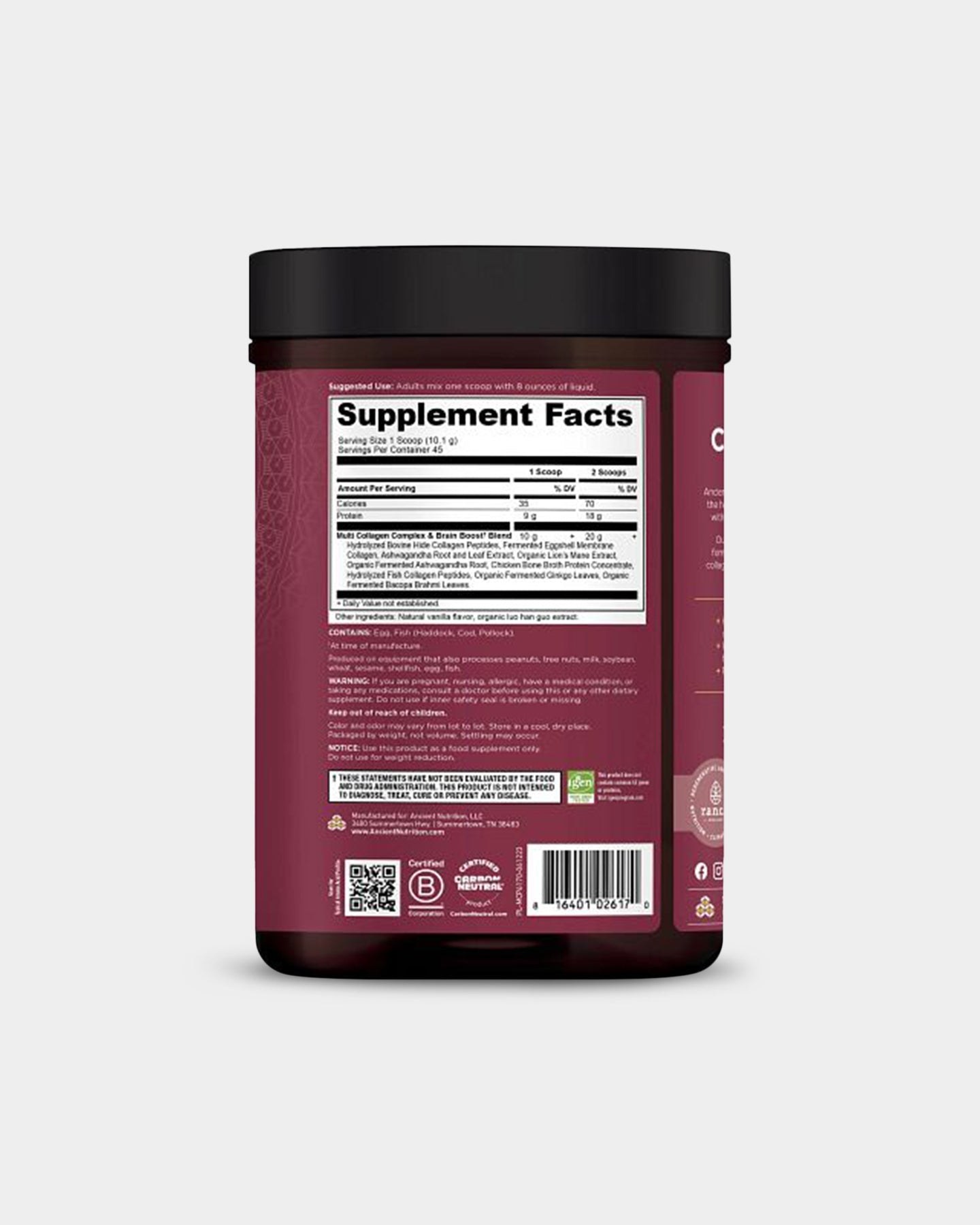 Ancient Nutrition Multi Collagen Protein - Brain Boost - Bodybuilding.com