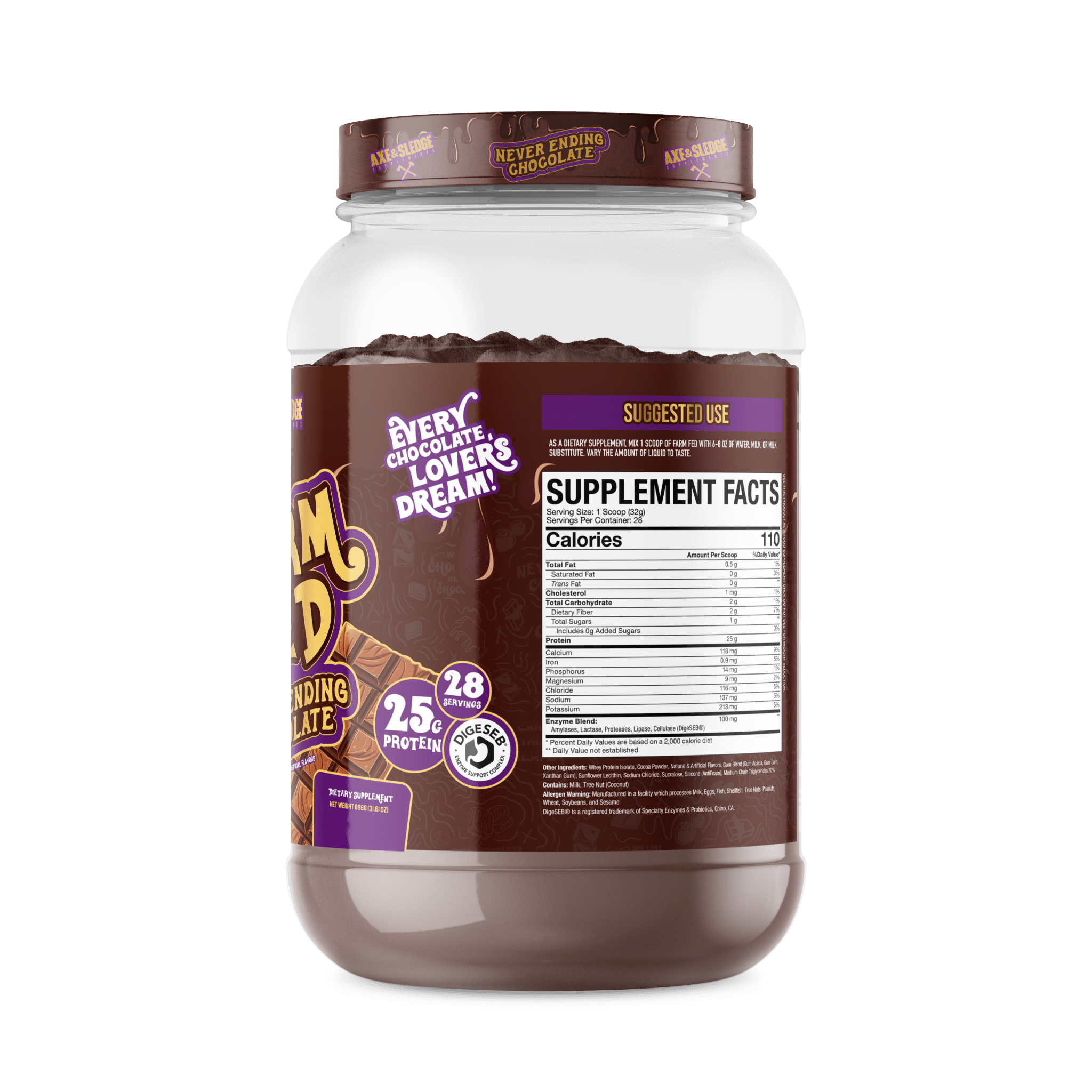 Axe & Sledge Farm Fed 25g Whey Isolate Protein - Bodybuilding.com