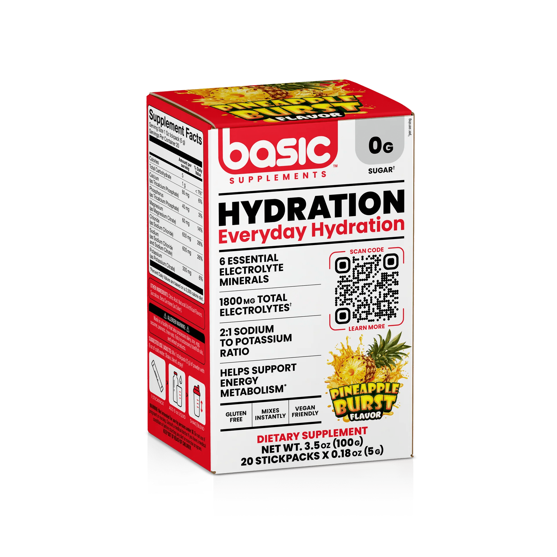 Basic Supplements Basic Hydration, PIneapple Burst - Bodybuilding.com