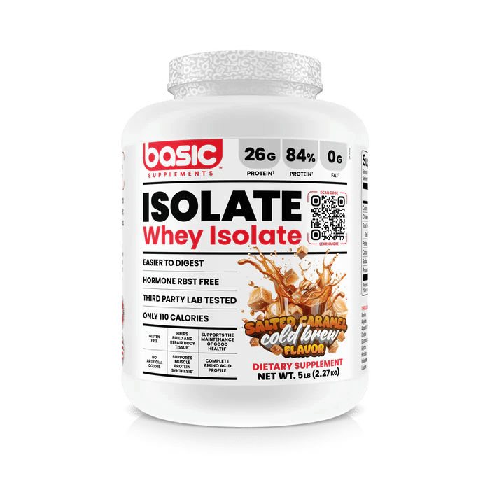 Basic Supplements Basic Isolate 5lb, Salted Caramel Cold Brew - Bodybuilding.com