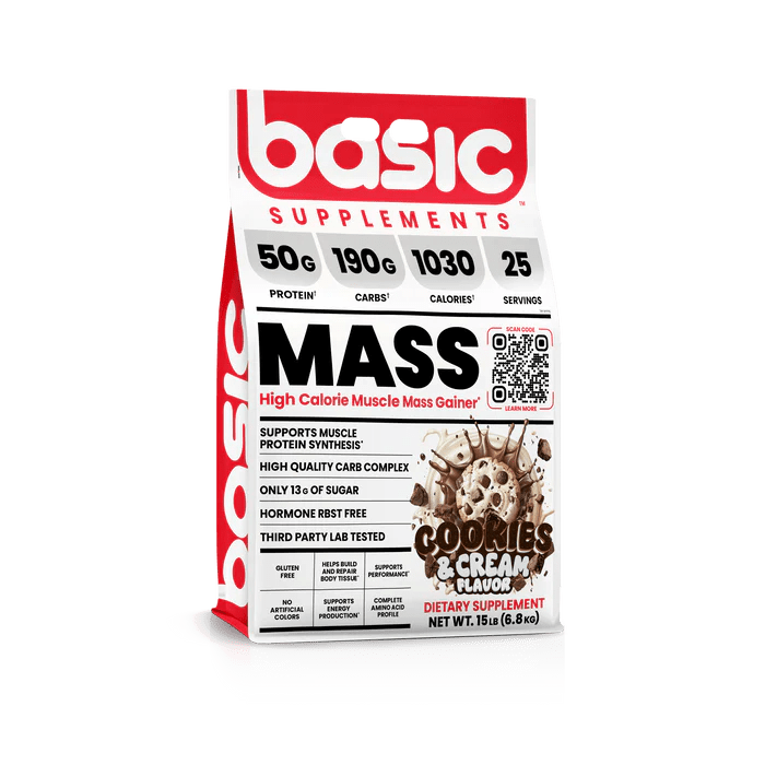 Basic Supplements Basic Mass 15lb, Cookies & Cream - Bodybuilding.com
