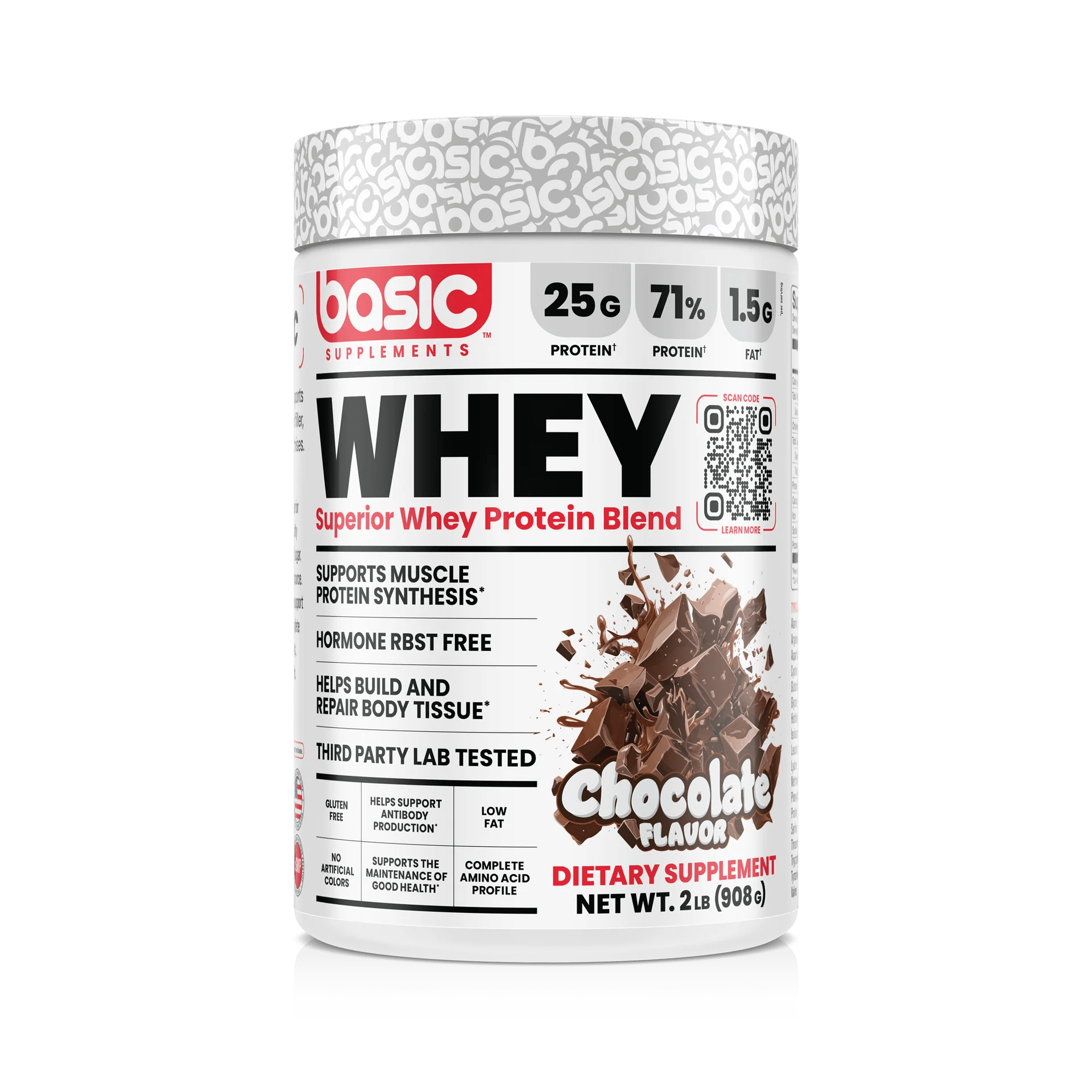 Basic Supplements Superior Whey Protein Blend 2lb, Chocolate - Bodybuilding.com