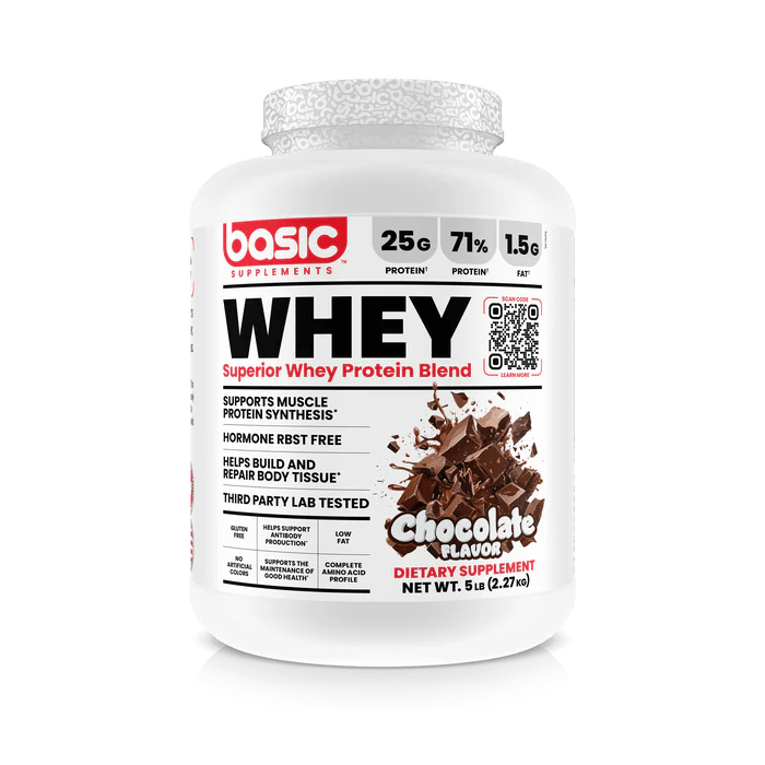 Basic Supplements Superior Whey Protein Blend 5lb, Chocolate - Bodybuilding.com