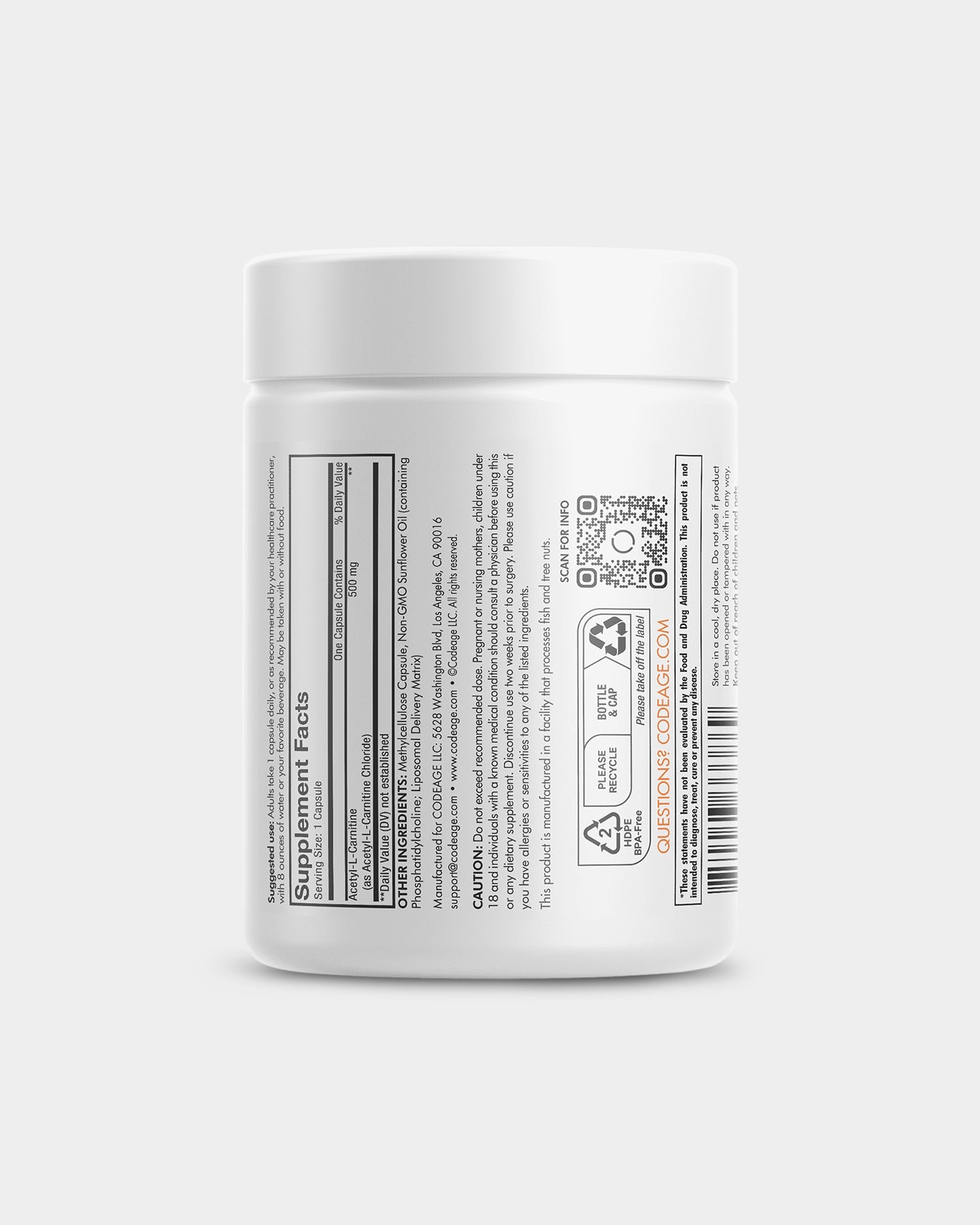 Codeage Acetyl L - Carnitine+ Enhanced Absorption Supplement - Bodybuilding.com