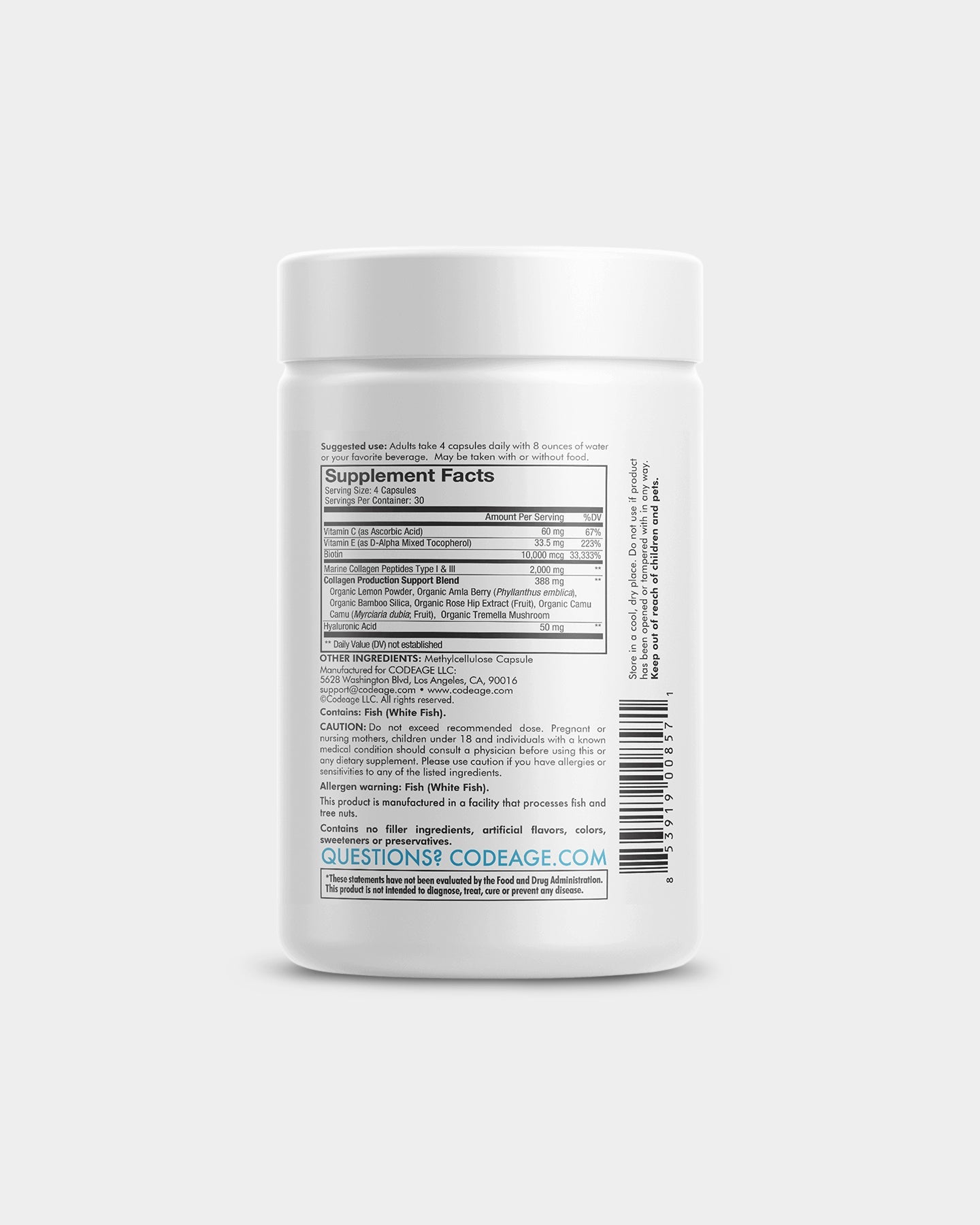 Codeage Biotin Marine Collagen Capsules - Bodybuilding.com