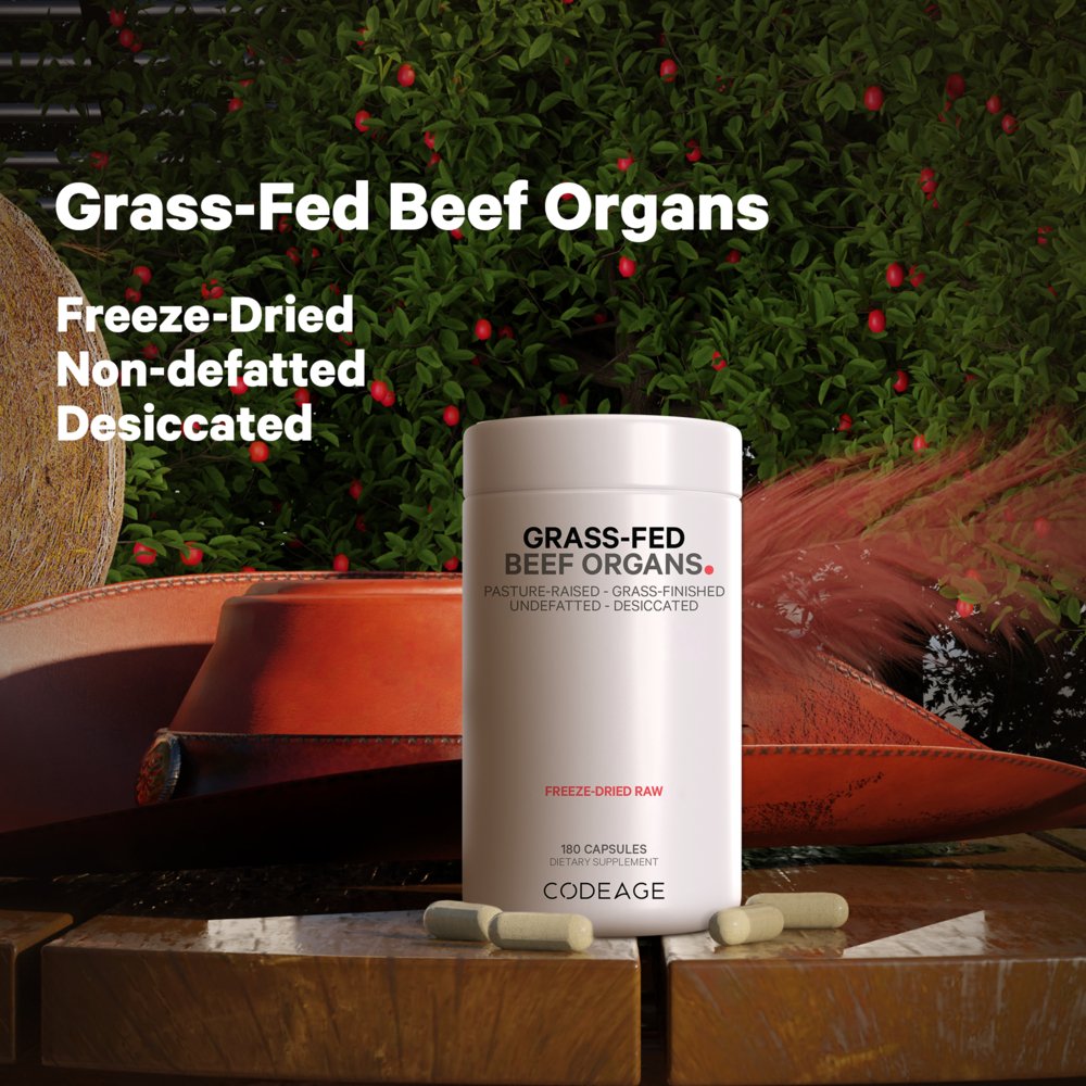 Codeage Grass Fed Beef Organs Pasture Raised Dietary Supplement - Bodybuilding.com