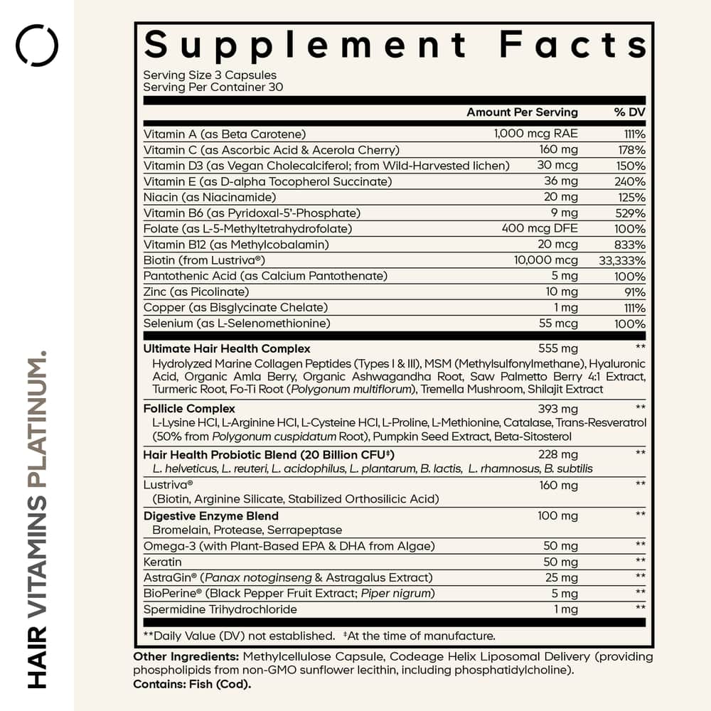 Codeage Hair Vitamins Platinum - Bodybuilding.com