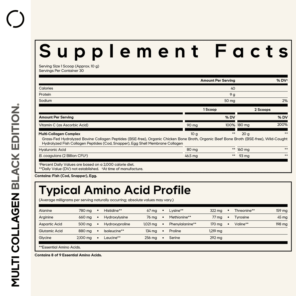 Codeage Hydrolyzed Multi Collagen Peptides Powder Supplement Black Edition - Bodybuilding.com