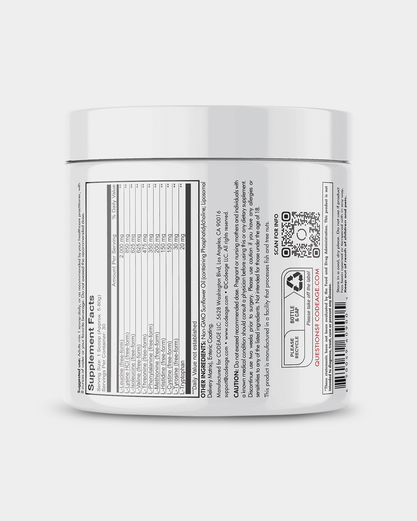 Codeage Multi Amino+ All 9 Essential Amino Acids Powder Supplement - Bodybuilding.com