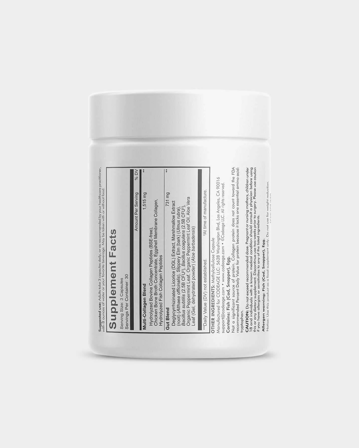 Codeage Multi Collagen Capsules + Gut Health Blend - Bodybuilding.com