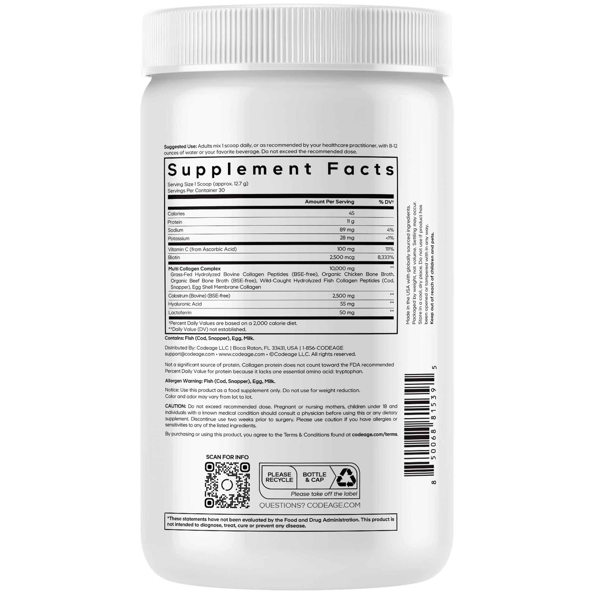 Codeage Multi Collagen Colostrum Platinum Powder - Bodybuilding.com