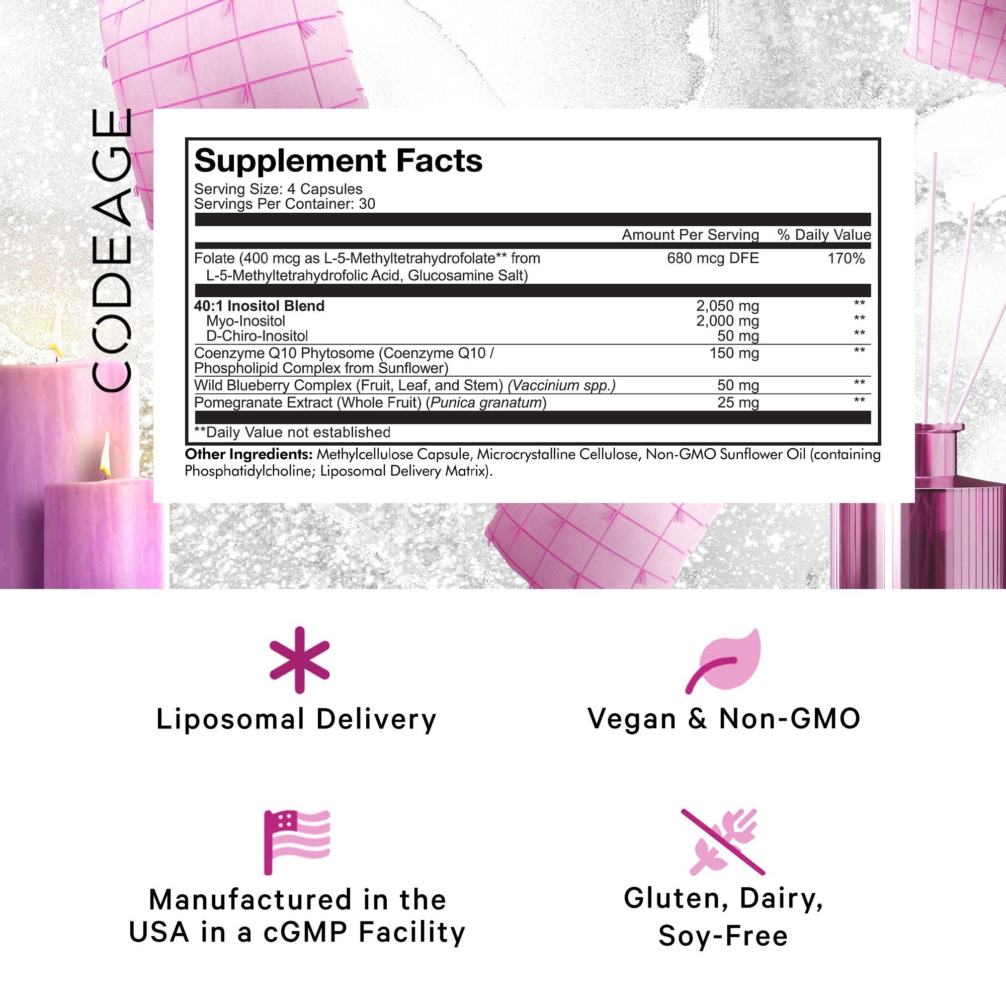 Codeage Ovarian Inositol+ Hormonal Balance Supplement - Bodybuilding.com