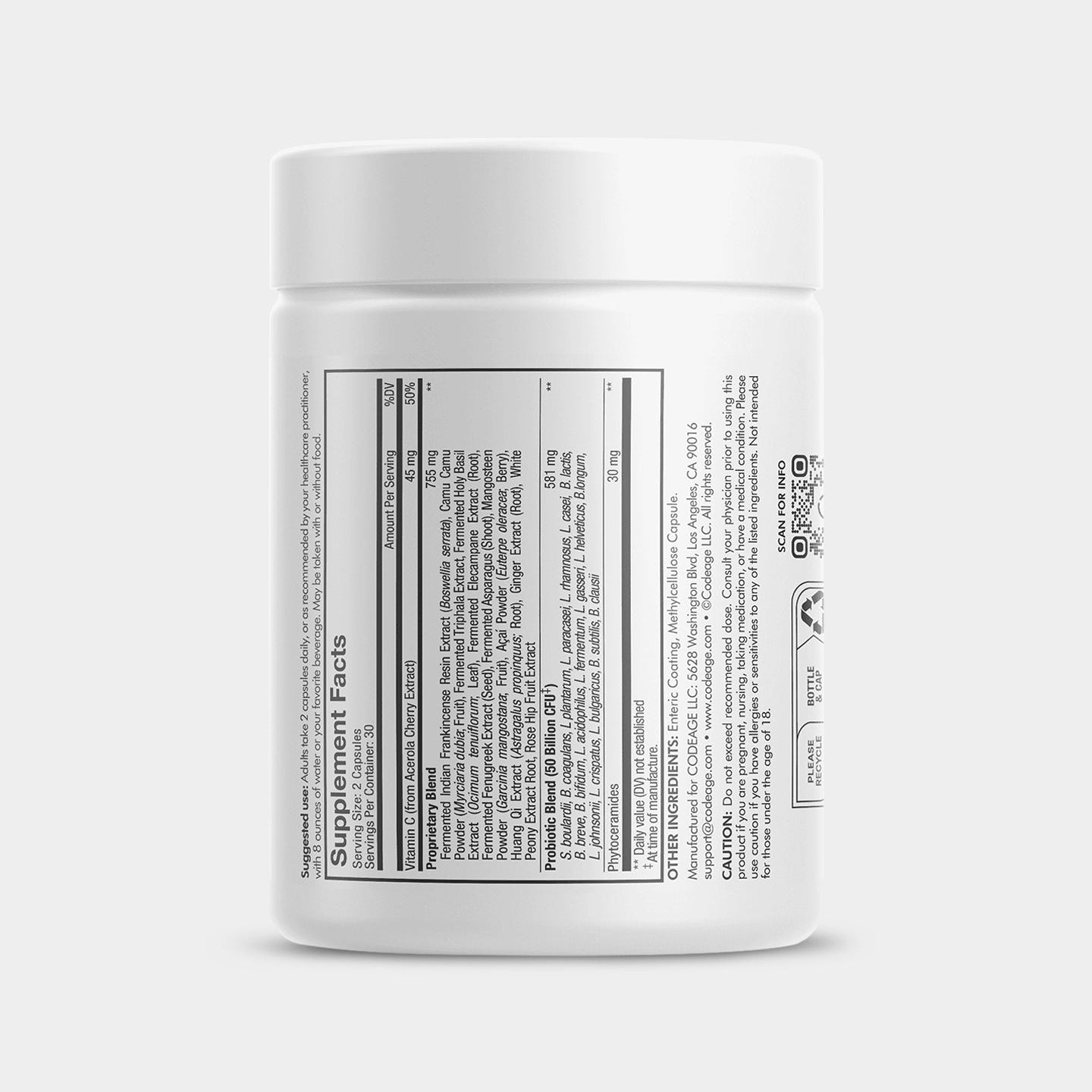 Codeage Skin Probiotics 50 Billion CFU & Prebiotics - Bodybuilding.com