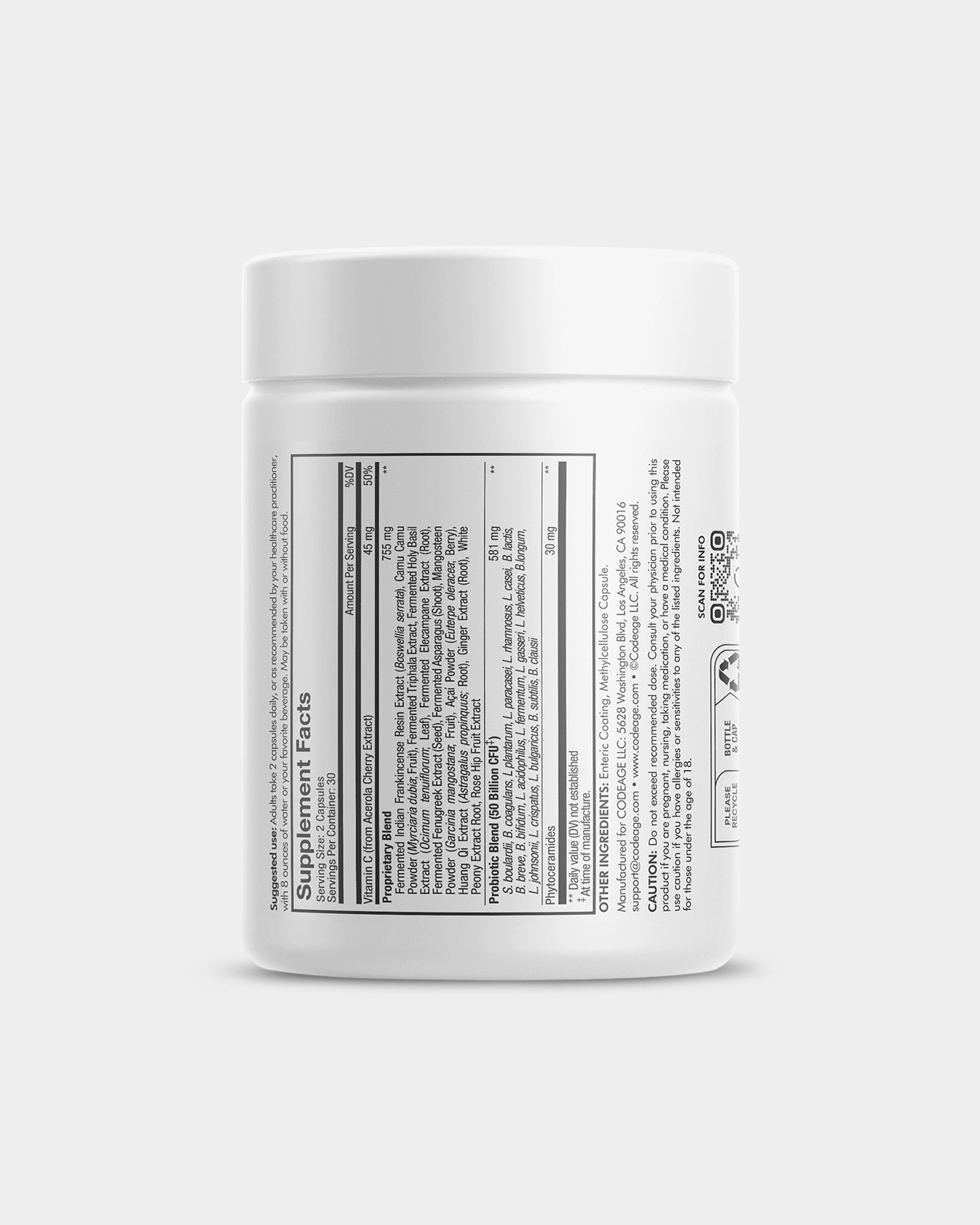 Codeage Skin Probiotics 50 Billion CFU & Prebiotics - Bodybuilding.com