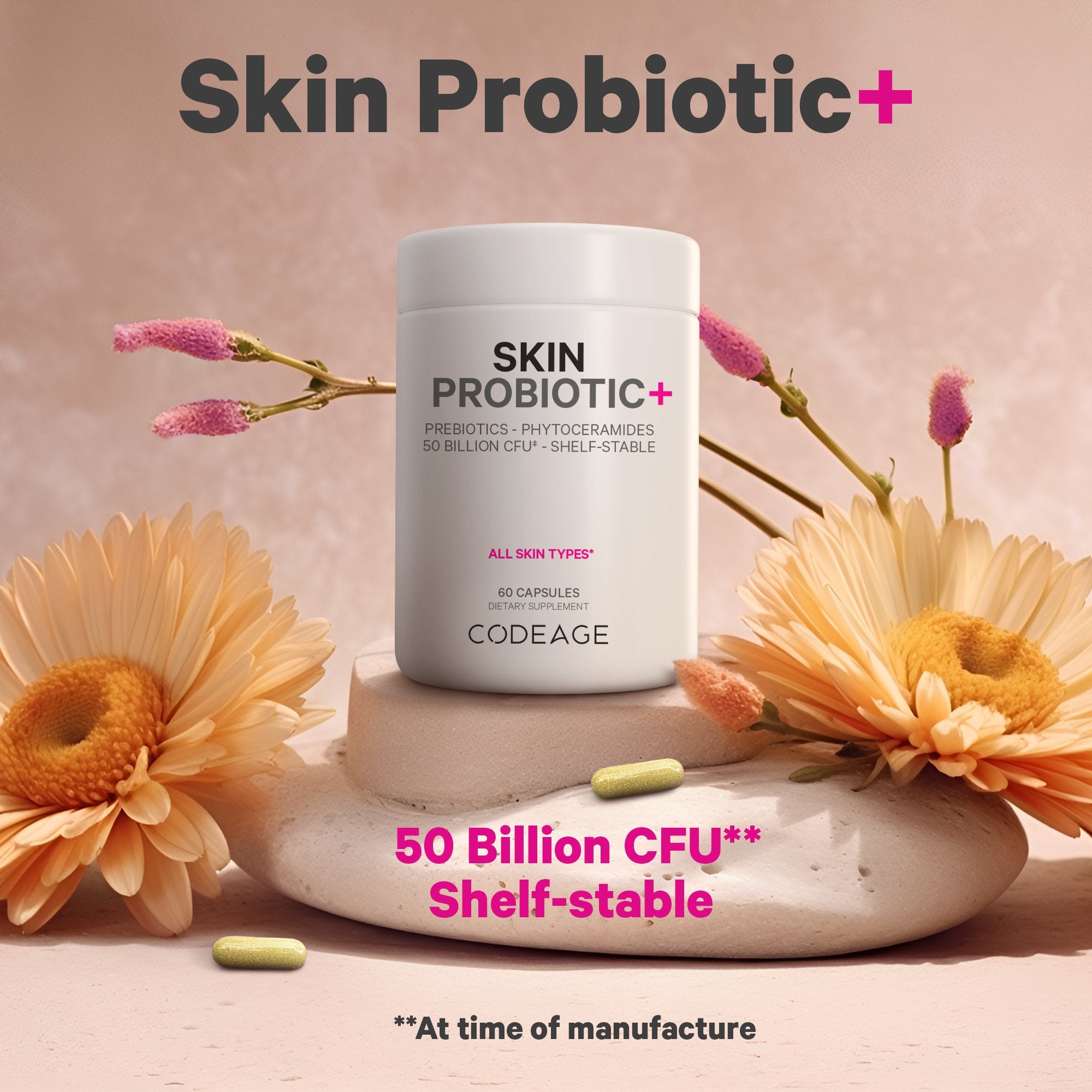 Codeage Skin Probiotics 50 Billion CFU & Prebiotics - Bodybuilding.com