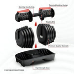 DMOOSE Adjustable Dumbbell 90 lbs Single - Bodybuilding.com