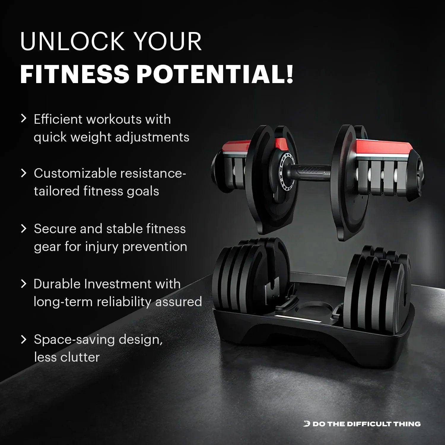 DMOOSE Adjustable Dumbbell 90 lbs Single - Bodybuilding.com