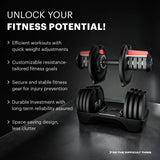 DMOOSE Adjustable Dumbbell 90 lbs Single - Bodybuilding.com