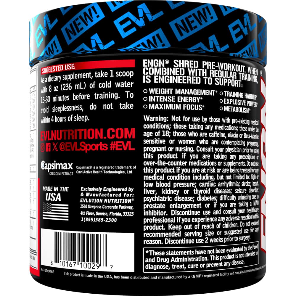EVLUTION NUTRITION ENGN Shred Pre Workout - Bodybuilding.com
