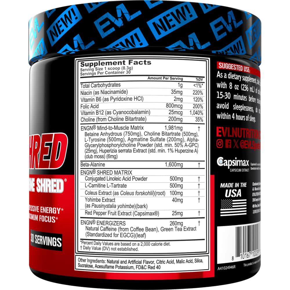 EVLUTION NUTRITION ENGN Shred Pre Workout - Bodybuilding.com