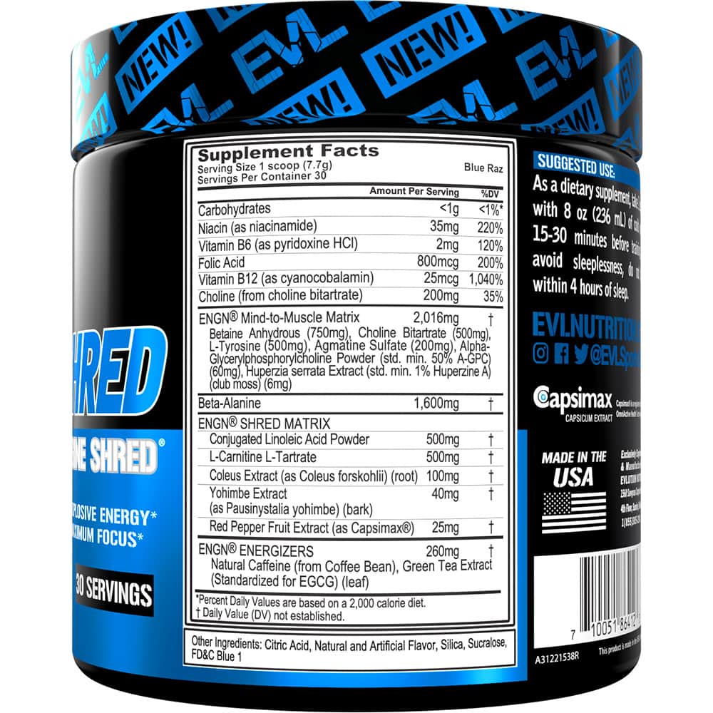 EVLUTION NUTRITION ENGN Shred Pre Workout - Bodybuilding.com