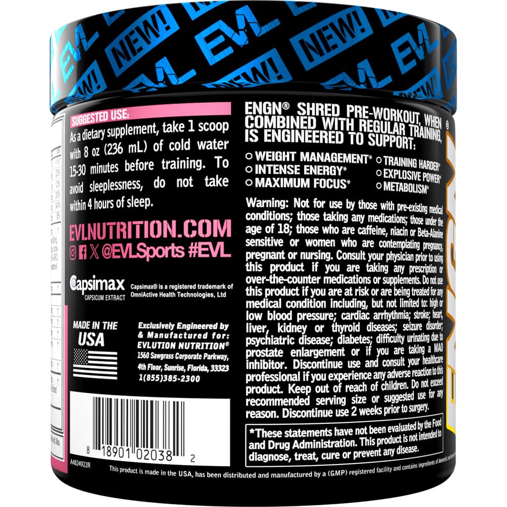 EVLUTION NUTRITION ENGN Shred Pre Workout - Bodybuilding.com