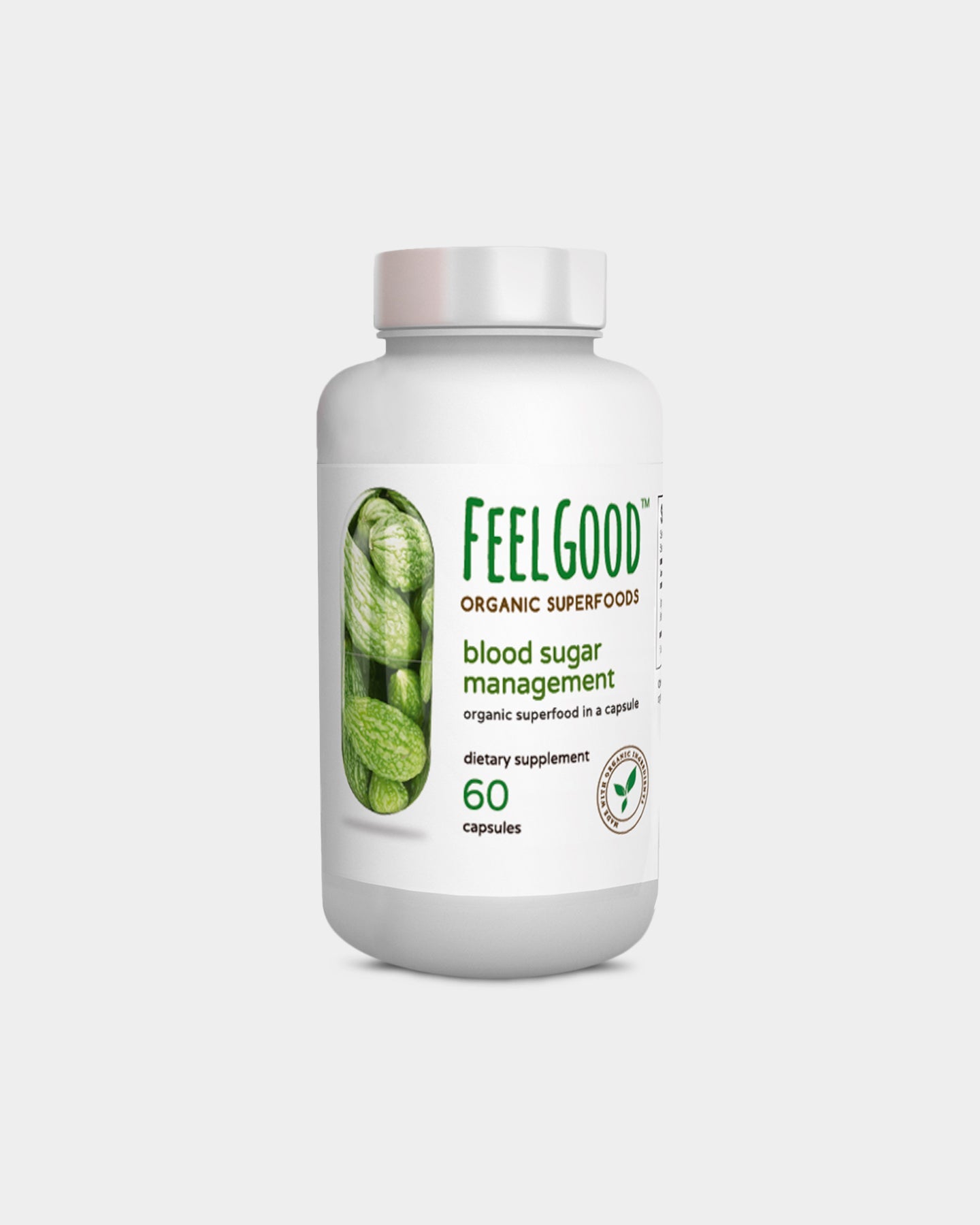 Feel Good Organic Blood Sugar Management Organic Capsules - Bodybuilding.com