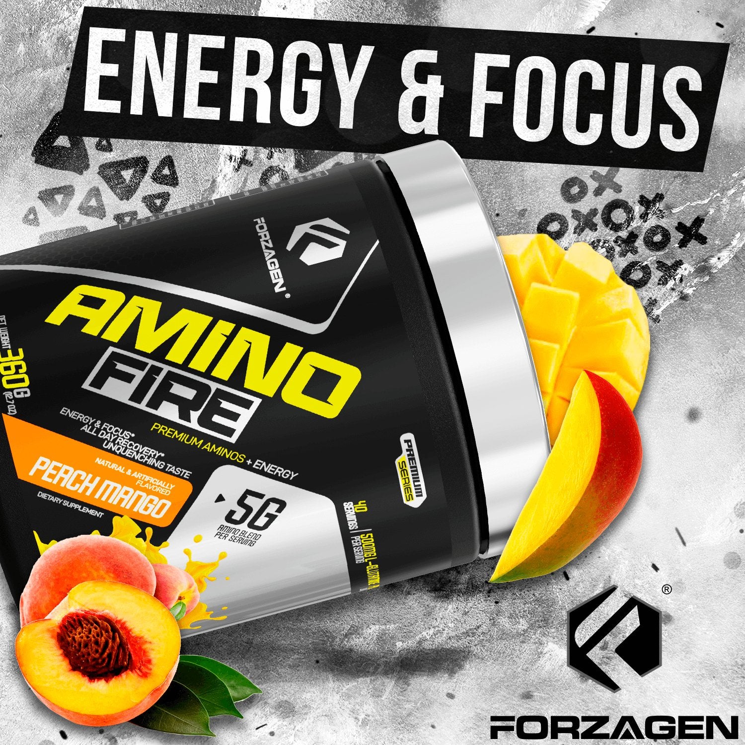 Forzagen Amino Fire Essential BCAAs + Pre Workout Energy - Bodybuilding.com