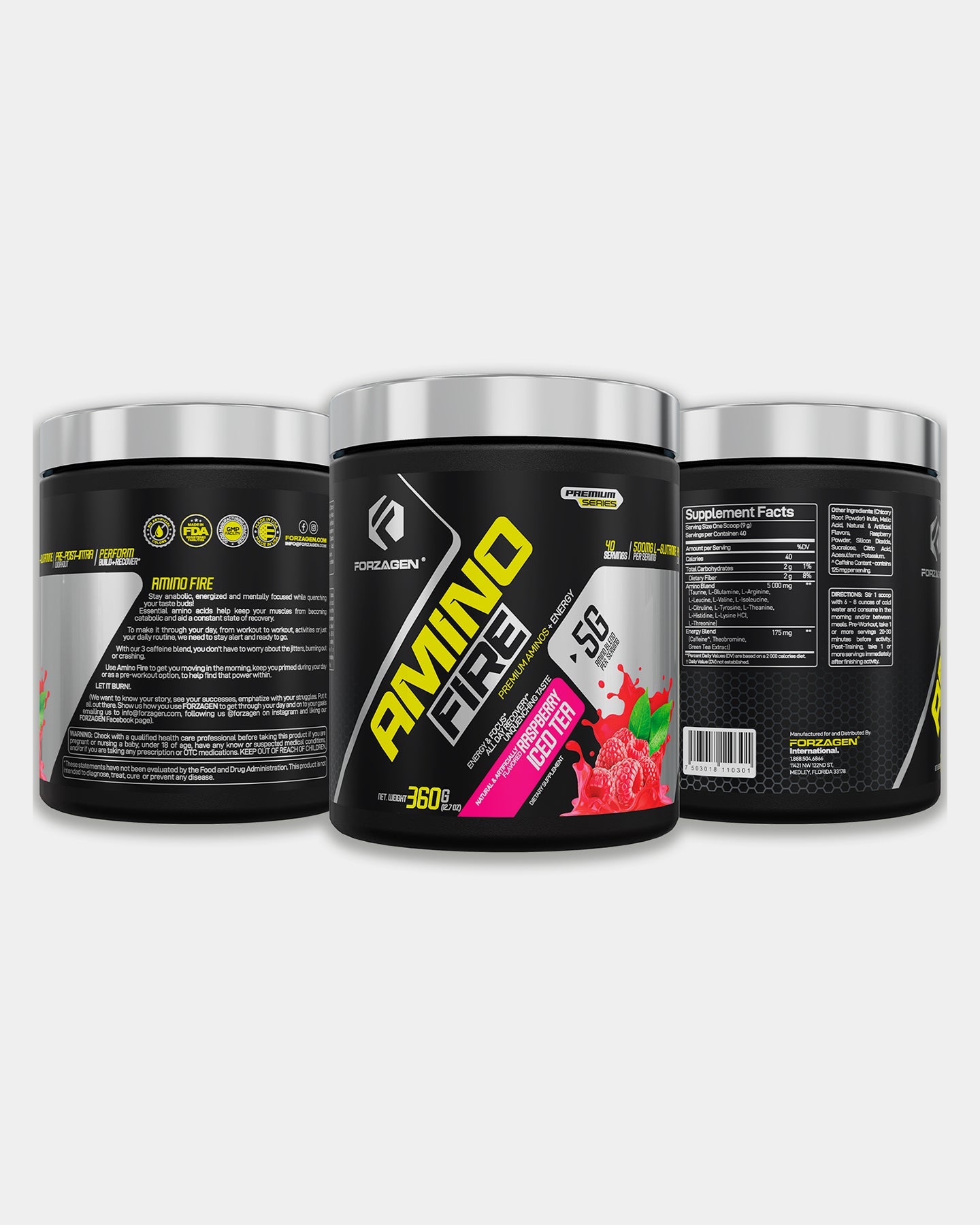 Forzagen Amino Fire Essential BCAAs + Pre Workout Energy - Bodybuilding.com